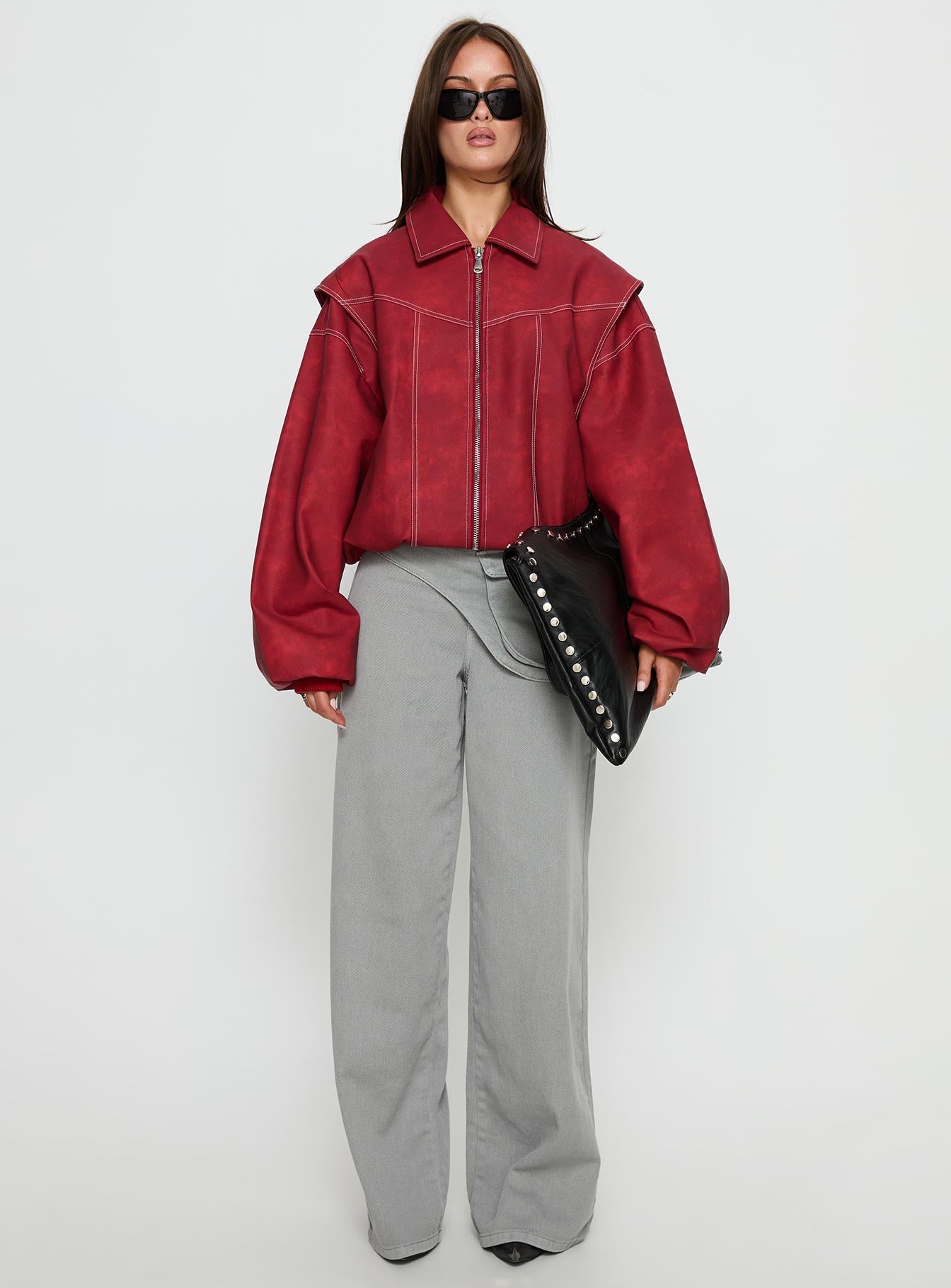 Vista Bomber Jacket Crimson women's jacket by Ellevoria