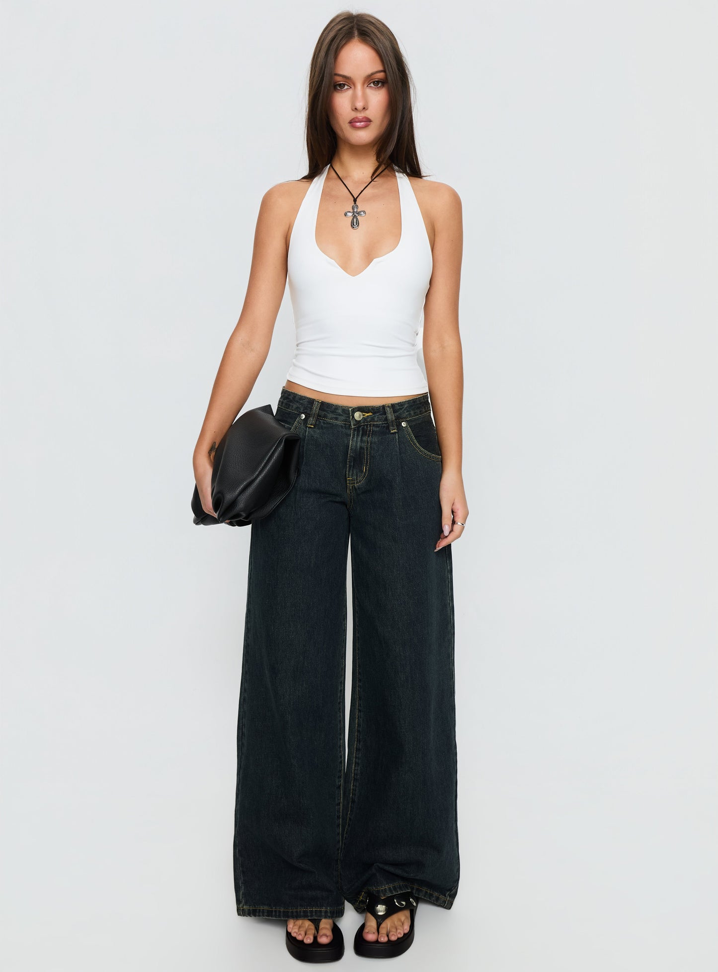 Supercut Low Rise Baggy Pleat Jeans Grunge Wash women's denim jeans by Ellevoria