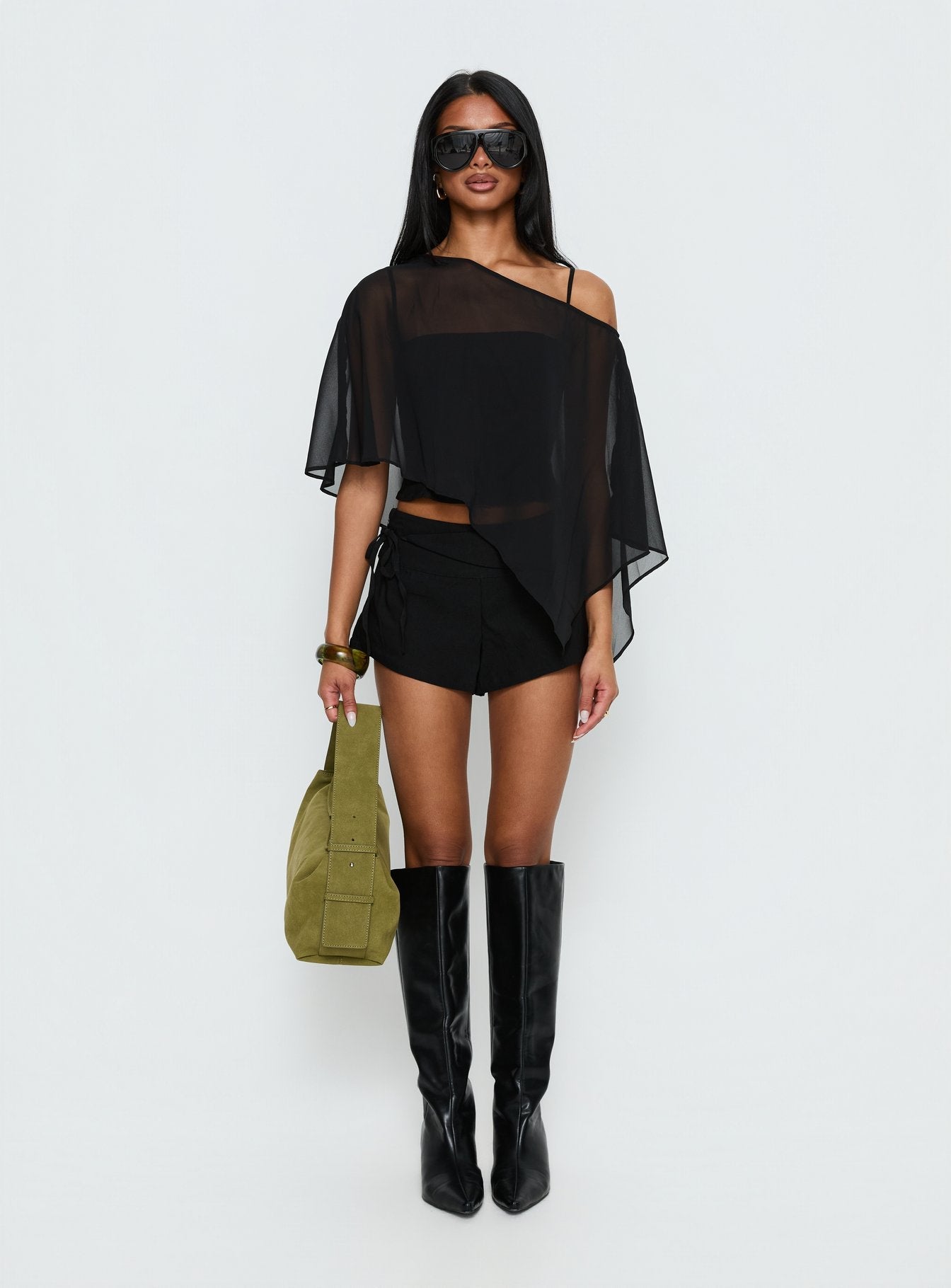 Senzo Wrap Shorts Black women's matching set by Ellevoria