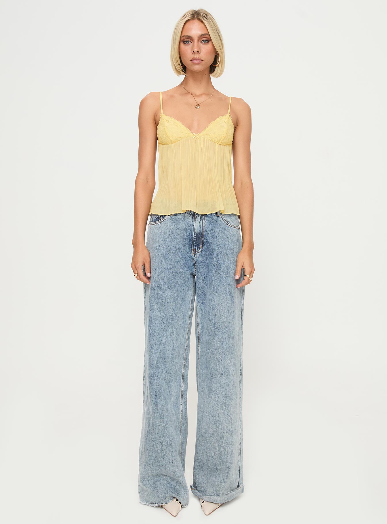 Zami Pleat Top Lemon - women's top by Ellevoria - view 7