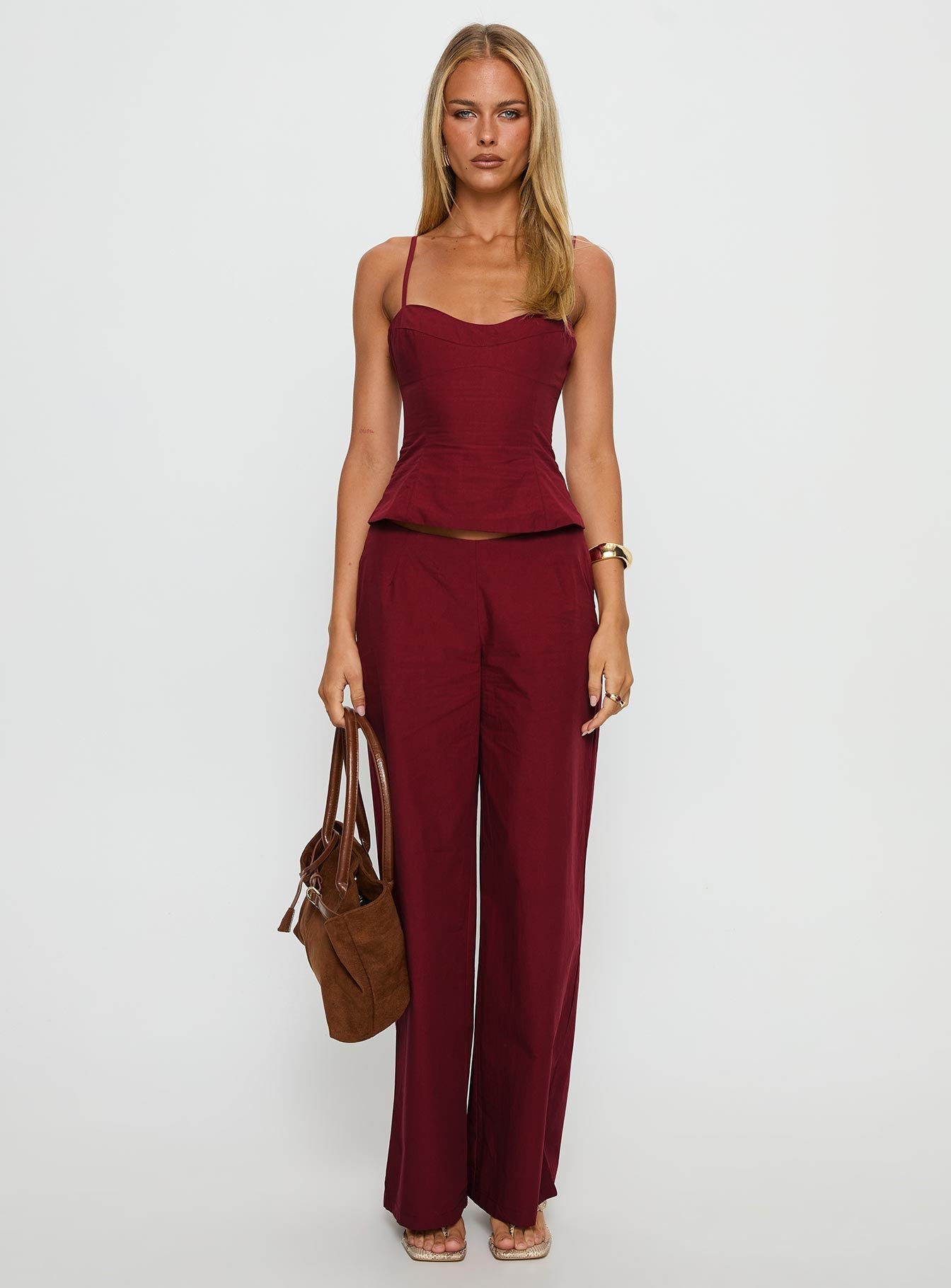 Kierstyn Corset Set Currant women's two piece set by Ellevoria