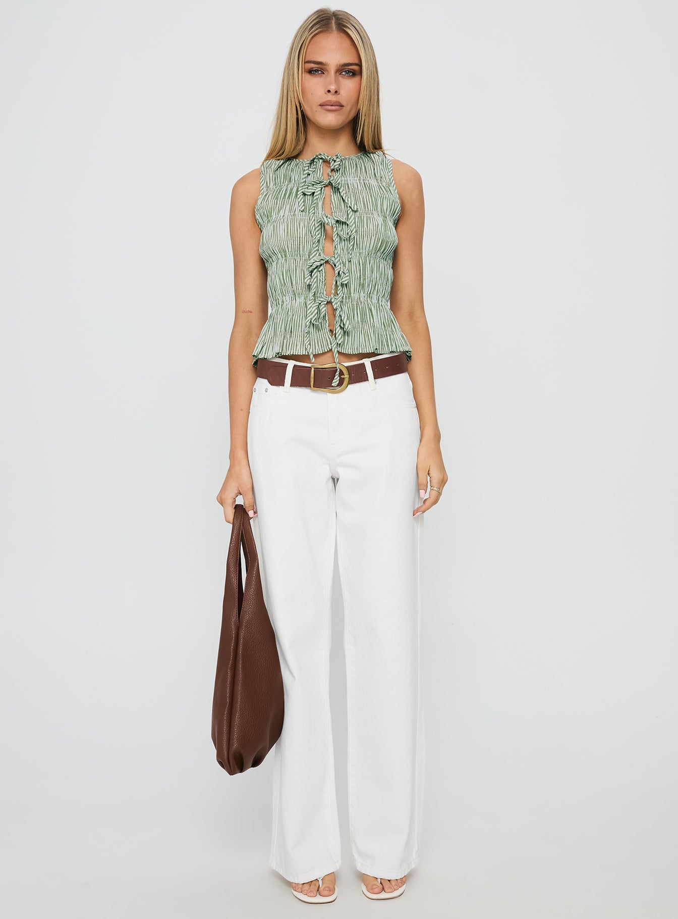 Serenitia Mid Rise Relaxed Jeans White Wash women's denim jeans by Ellevoria