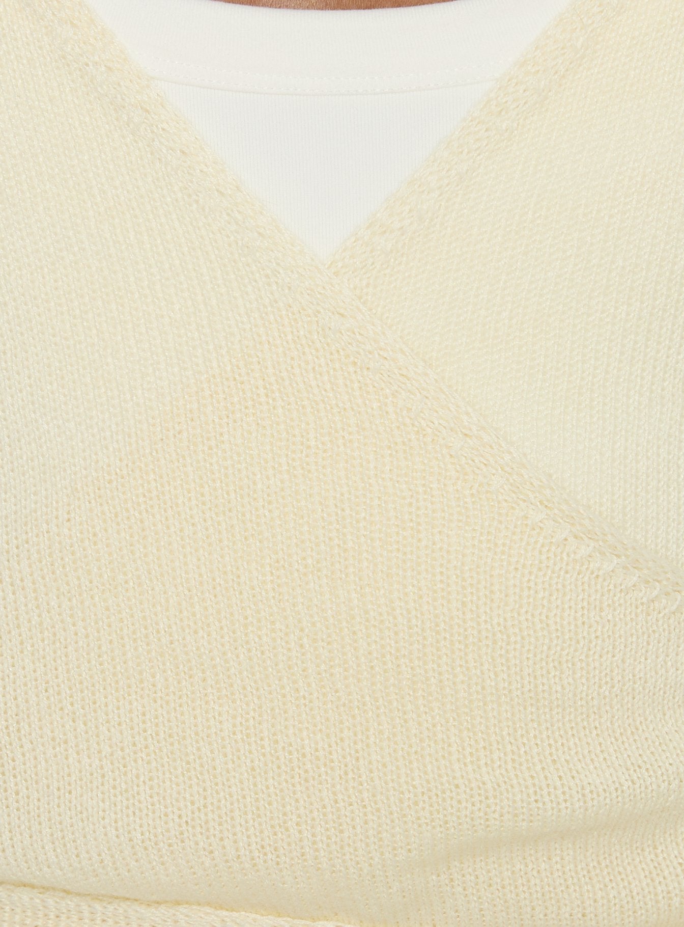 Tonee Sheer Wrap Knit Cardigan Butter Cream women's sweater by Ellevoria