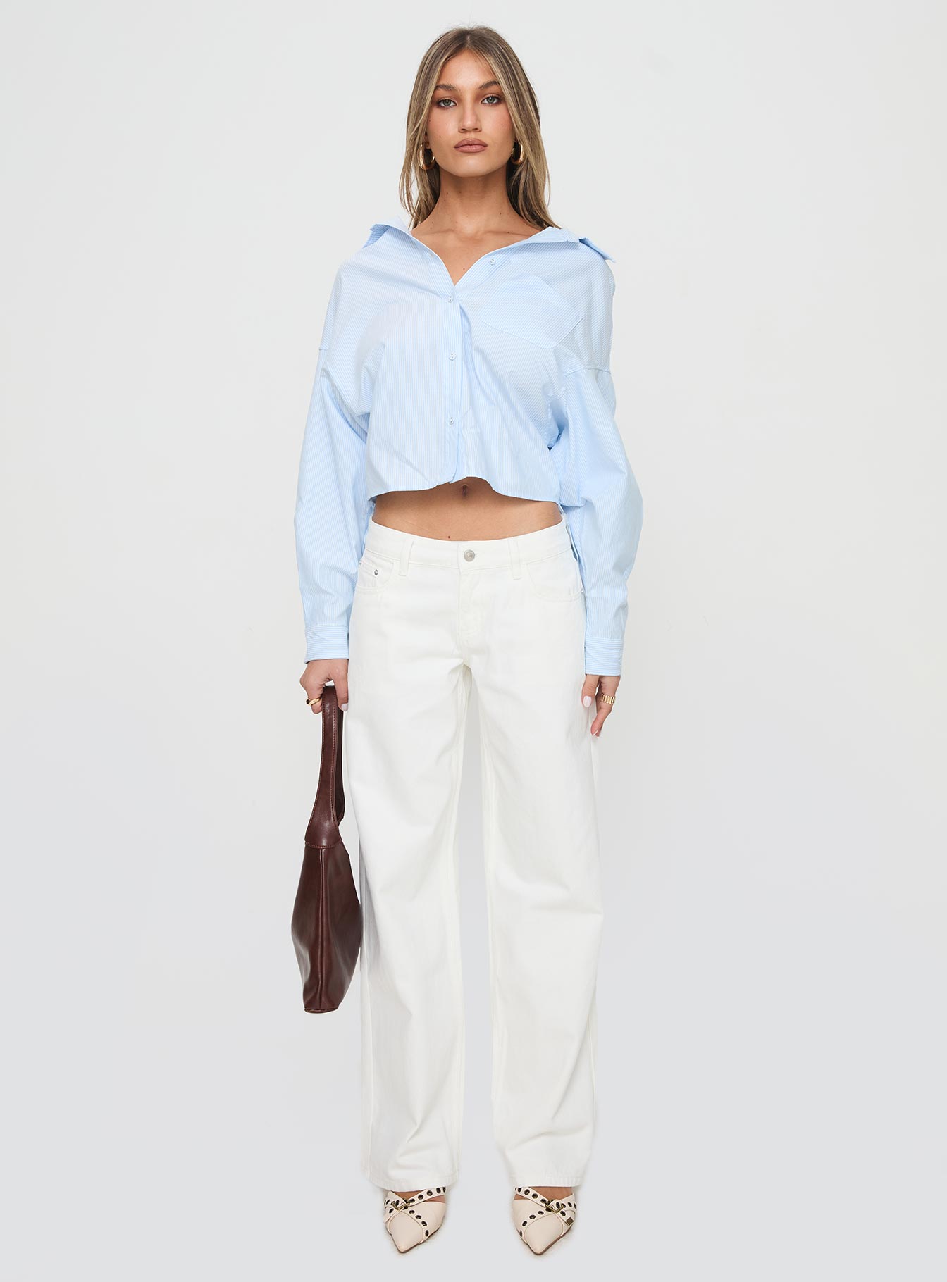 Ellanor Low Rise Straight Leg Jeans White women's denim jeans by Ellevoria