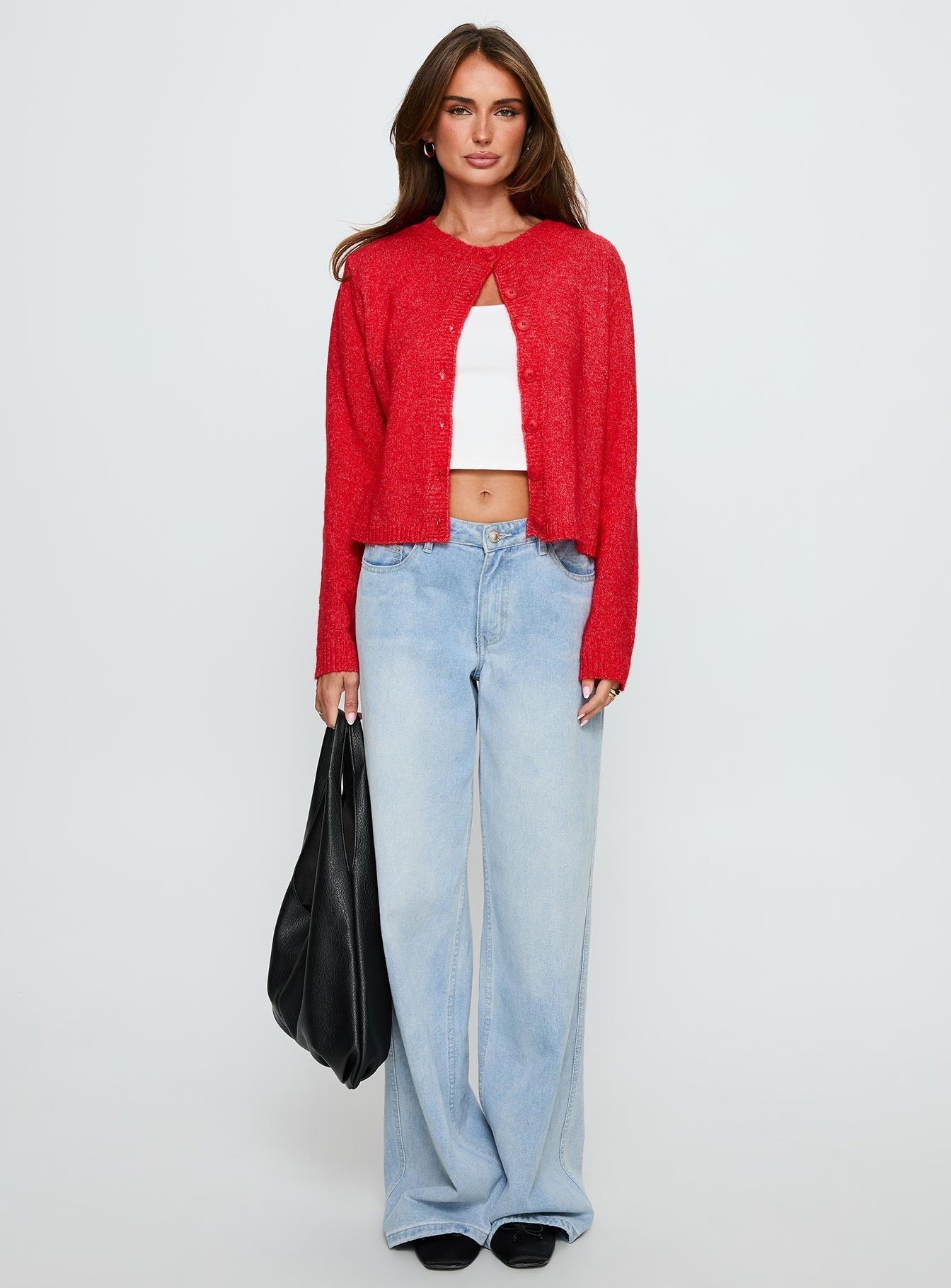 Denmark Cardigan Red women's sweater by Ellevoria