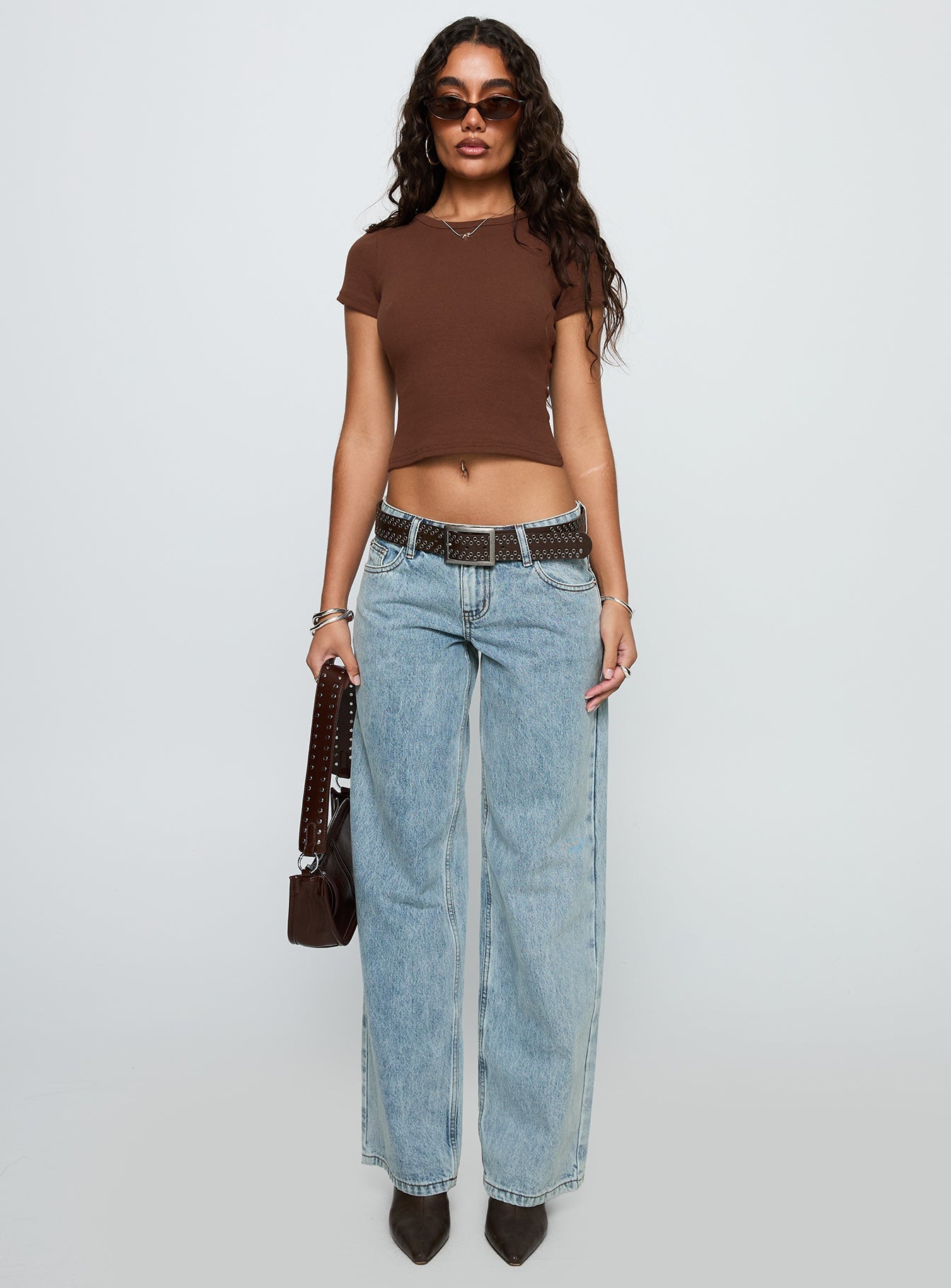 Ellanor Low Rise Straight Leg Light Blue women's denim jeans by Ellevoria