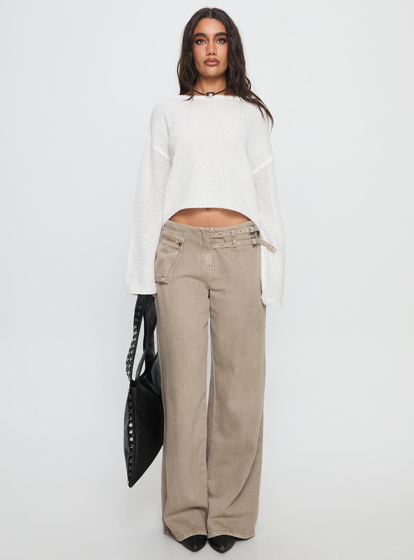 Riala Off Shoulder Knit Sweater White women's sweater by Ellevoria