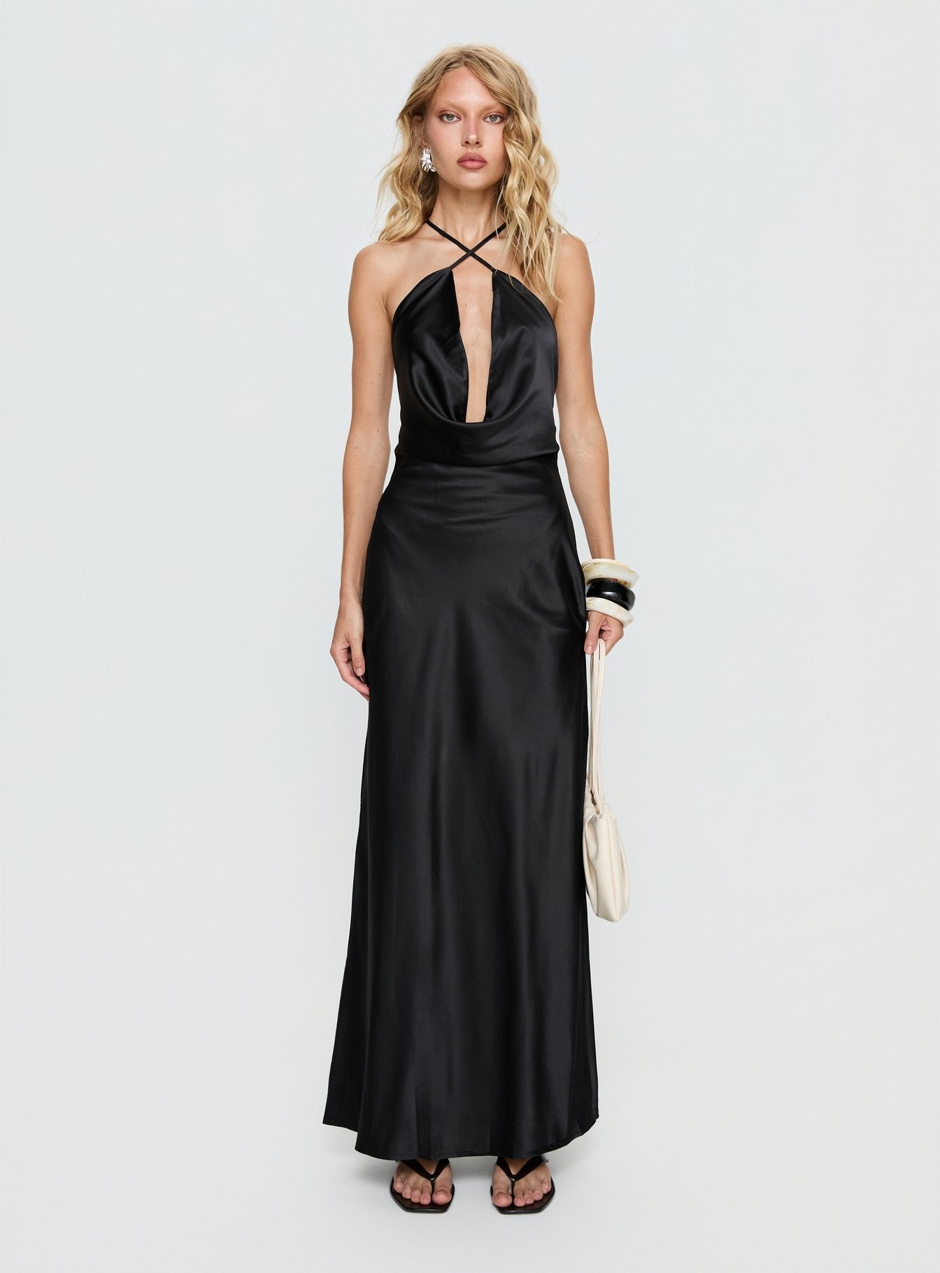 Paradox Cowl Maxi Dress Black - women's maxi dress by Ellevoria - view 6