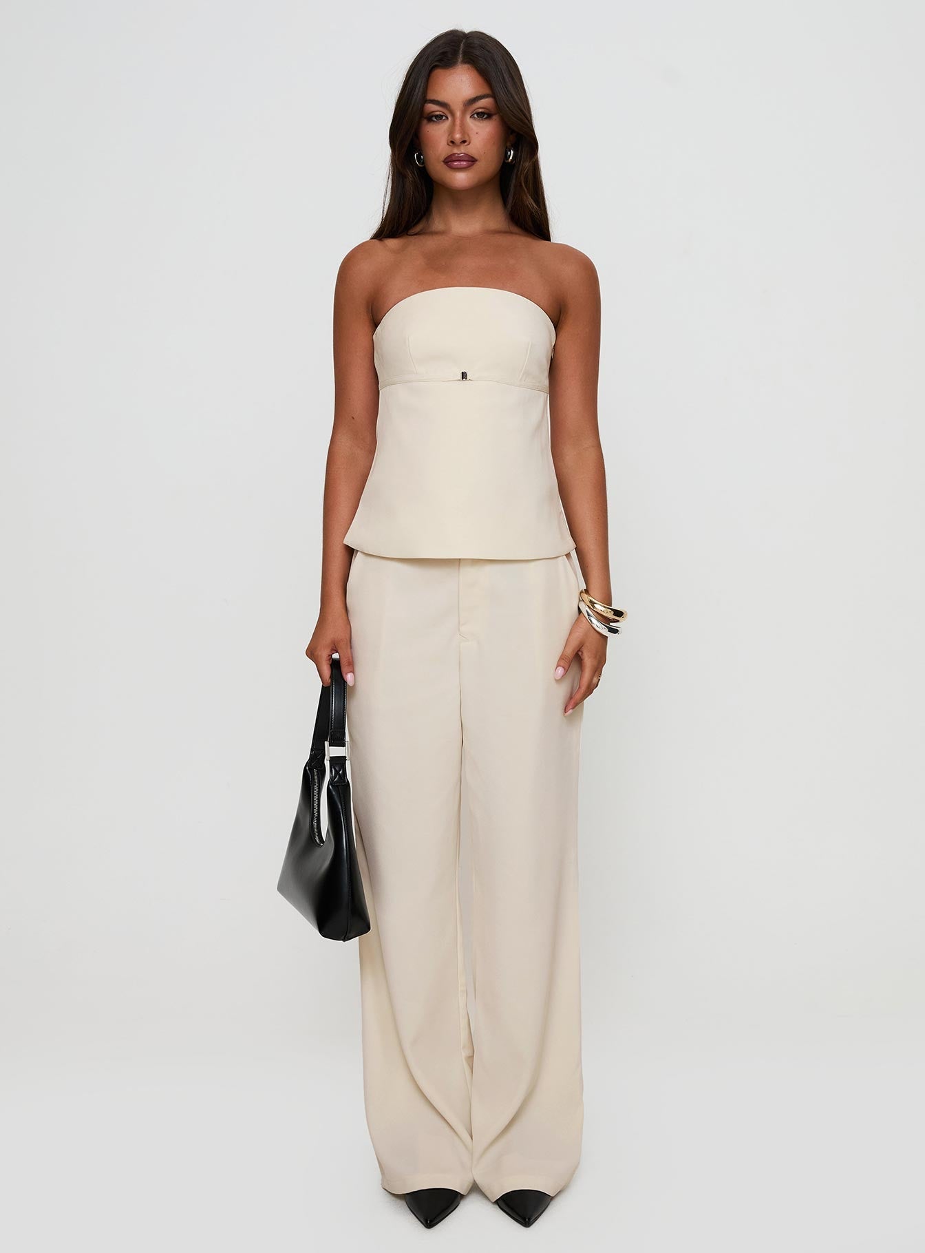 Irresistible Wide Leg Pant Cream Petite women's pant set by Ellevoria