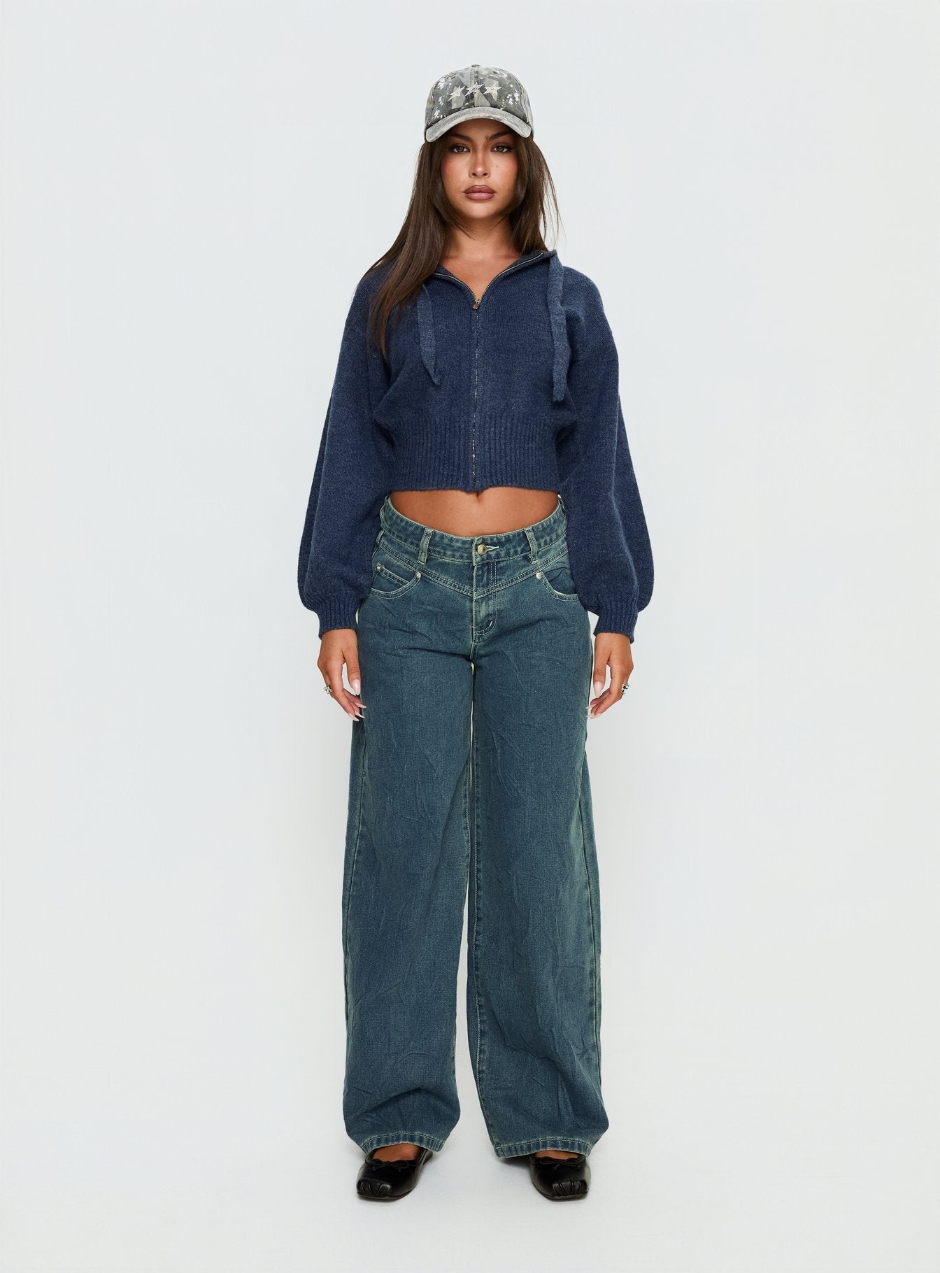 Shanna Relaxed Low Rise Jeans Acid Raw Wash women's denim jeans by Ellevoria
