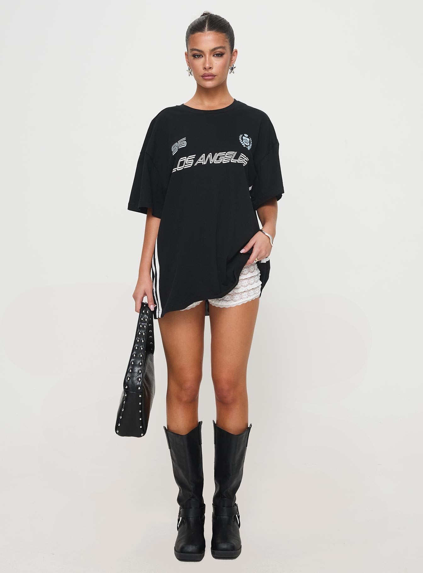 Goal La Oversized Tee Black - women's top by Ellevoria - view 8