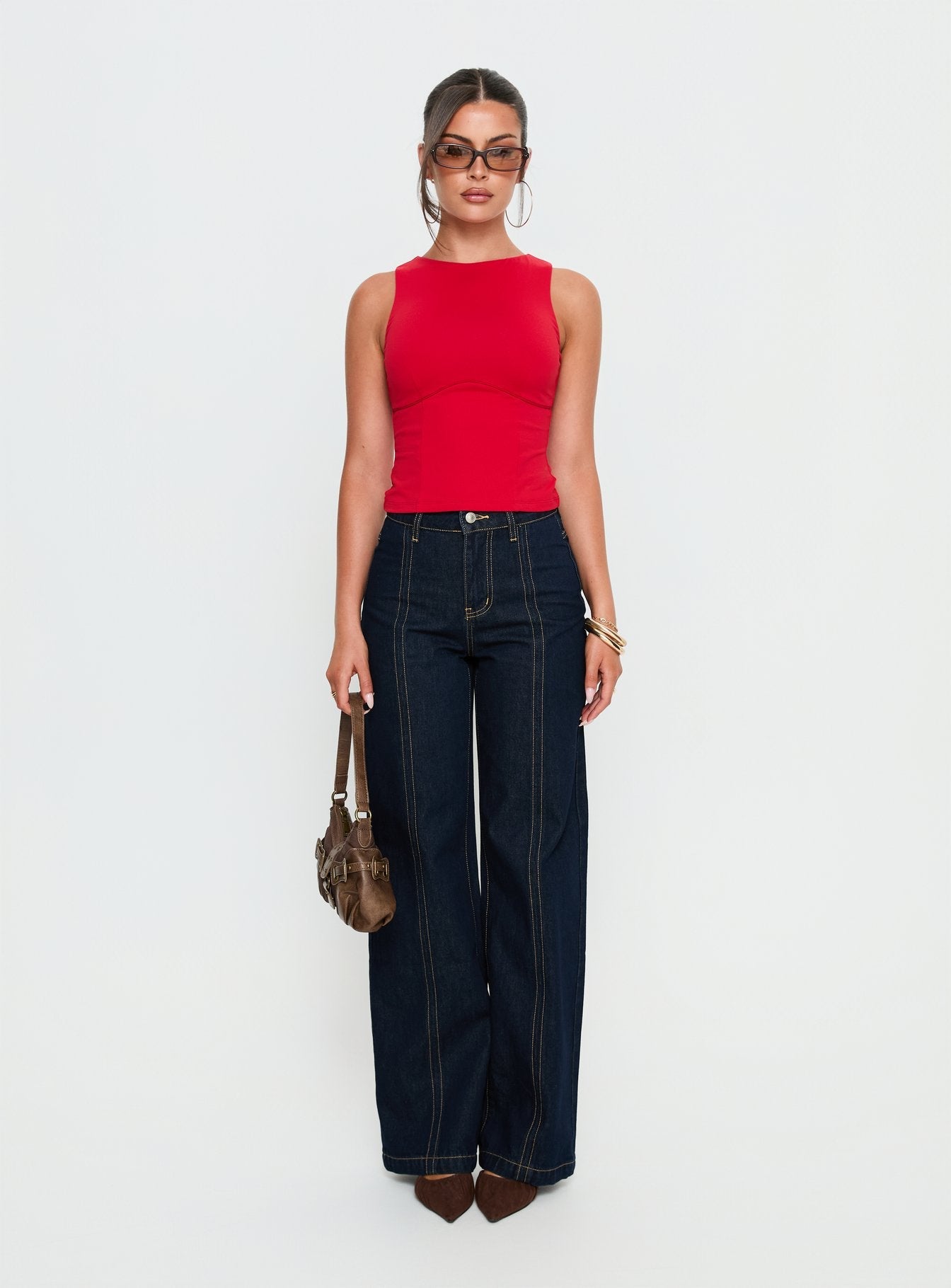 Cadance High Rise Straight Leg Jeans Indigo women's denim jeans by Ellevoria