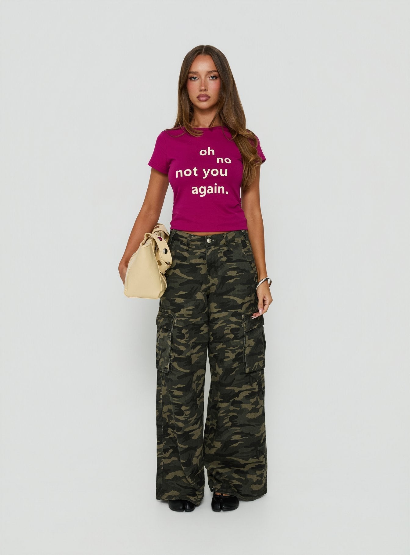 Hudsen Cargo Pants Camo - loose fit women's bottoms by Ellevoria