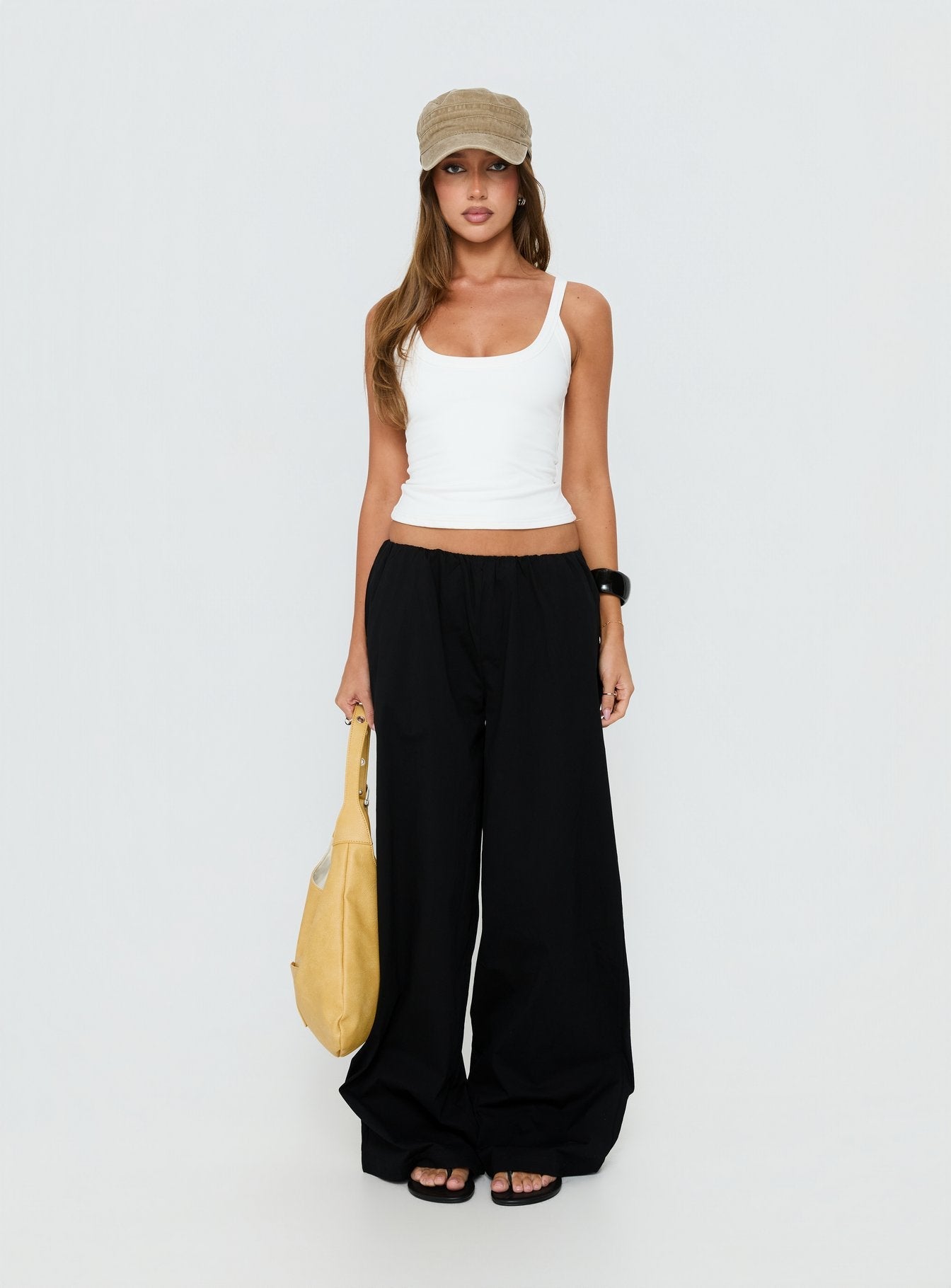 Lunea Concealed Waistband Pants Black - loose fit women's bottoms by Ellevoria