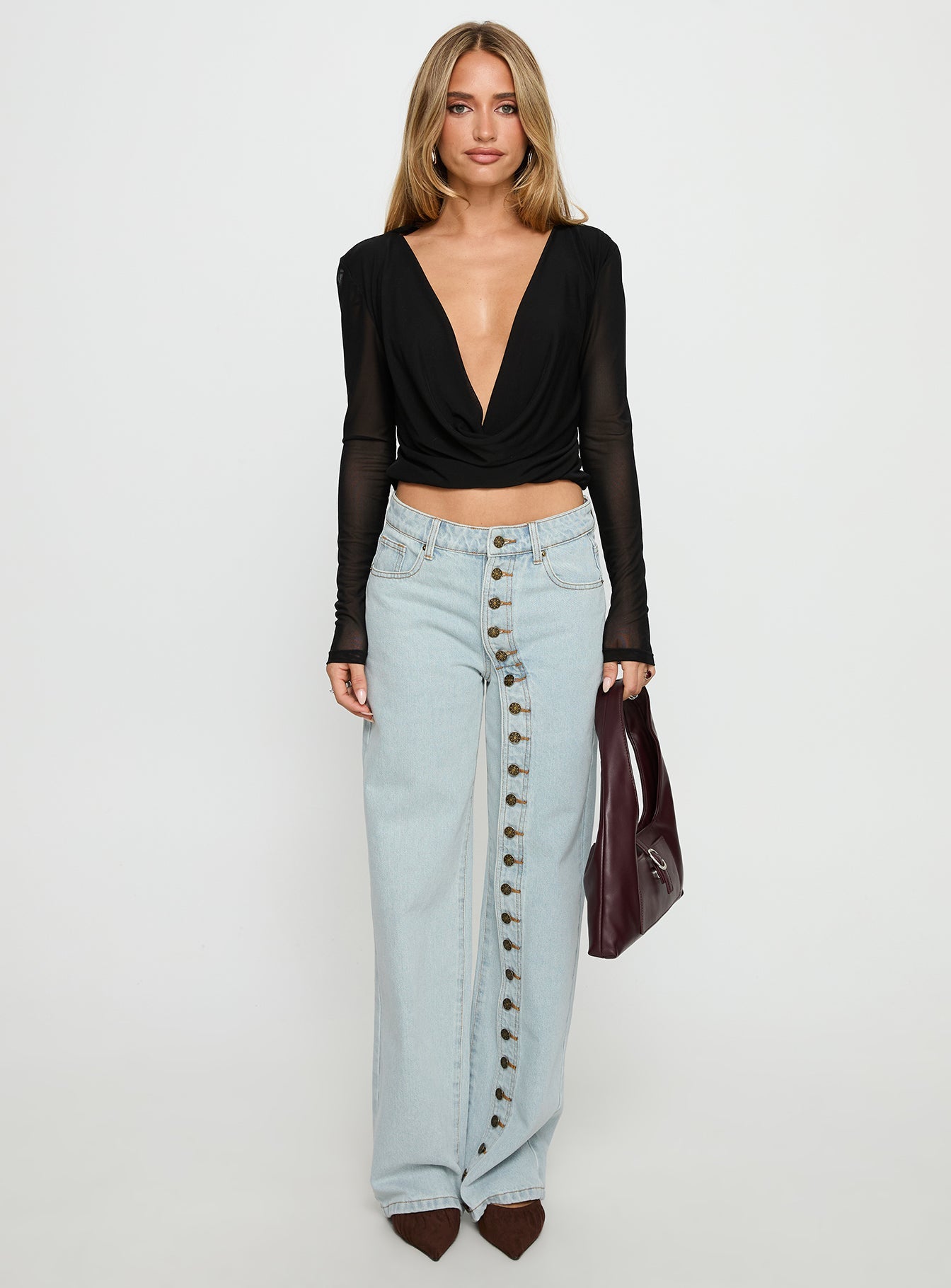 Penny Mid Rise Straight Leg Jeans Light Denim women's denim jeans by Ellevoria