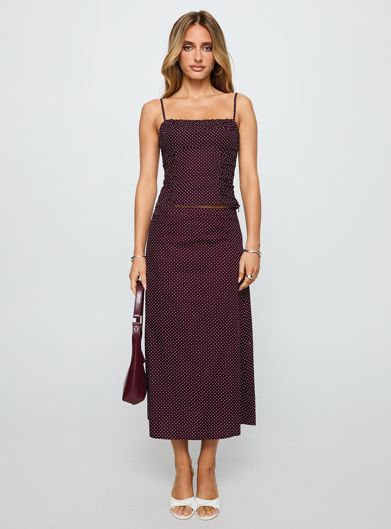 Shining Mirrors Set Burgundy women's two piece set by Ellevoria