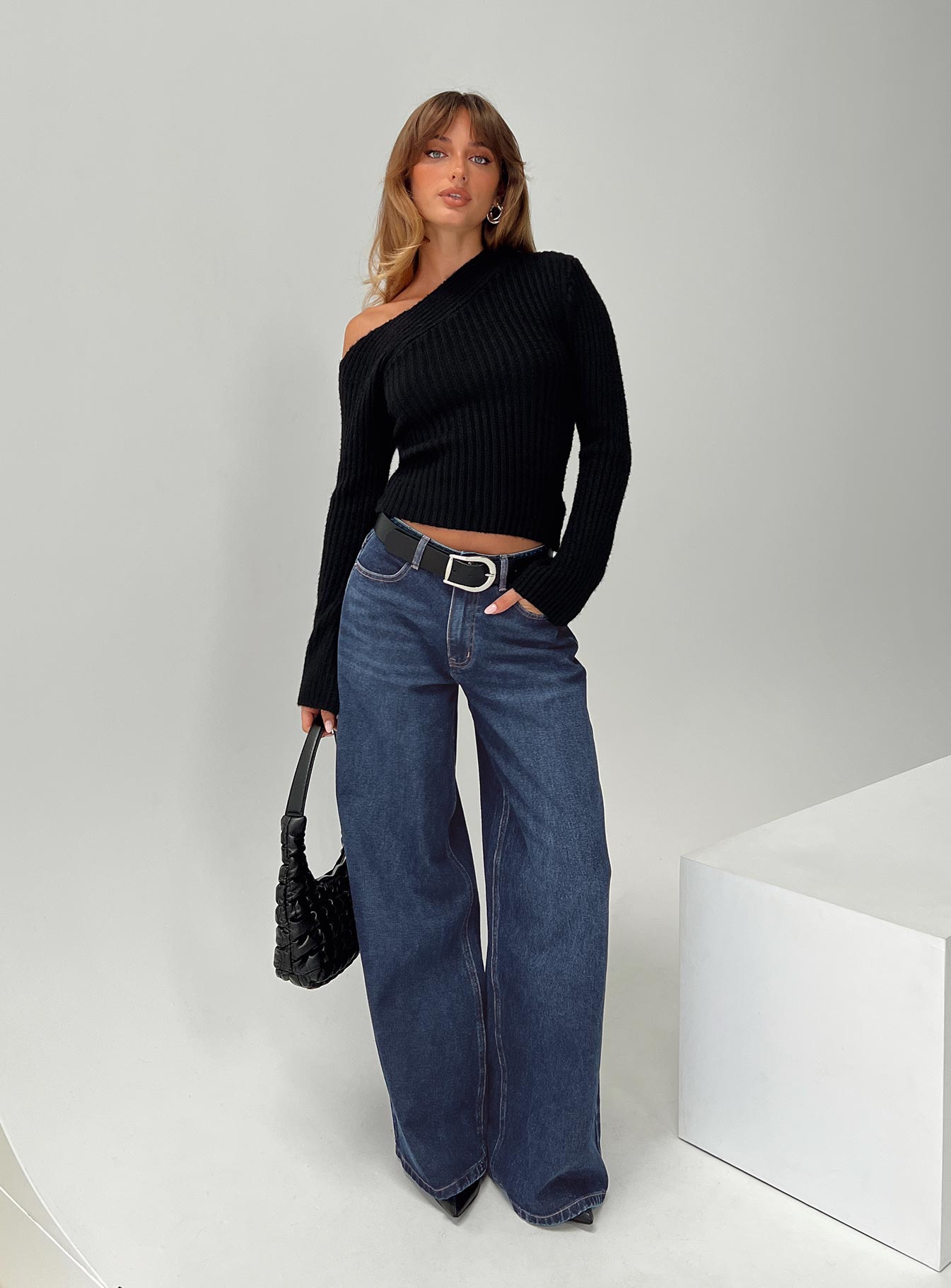 Naylor Mid Rise Wide Leg Jeans Mid Blue Denim women's denim jeans by Ellevoria