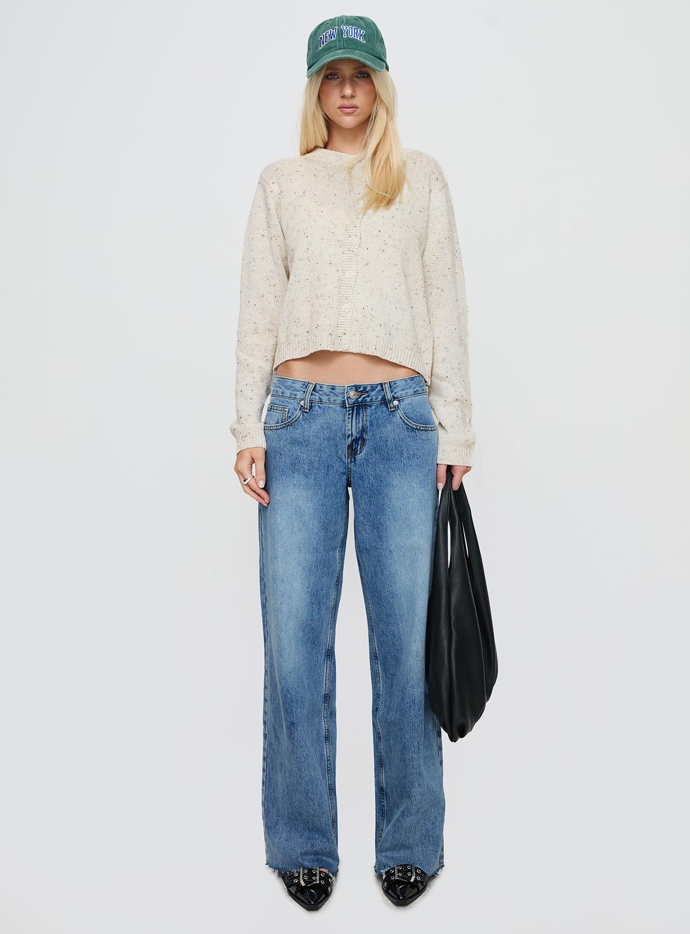 Sabryna Low Rise Straight Leg Jeans Blue women's denim jeans by Ellevoria