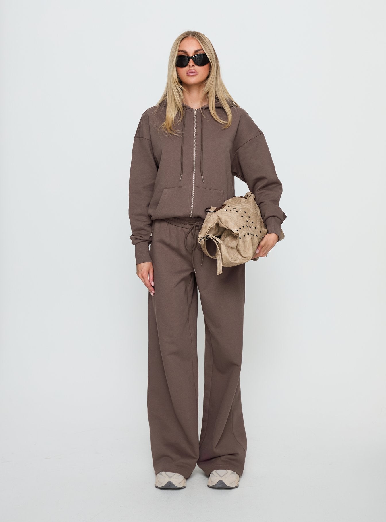 All Day Oversized Hoodie Mocha women's sweater by Ellevoria
