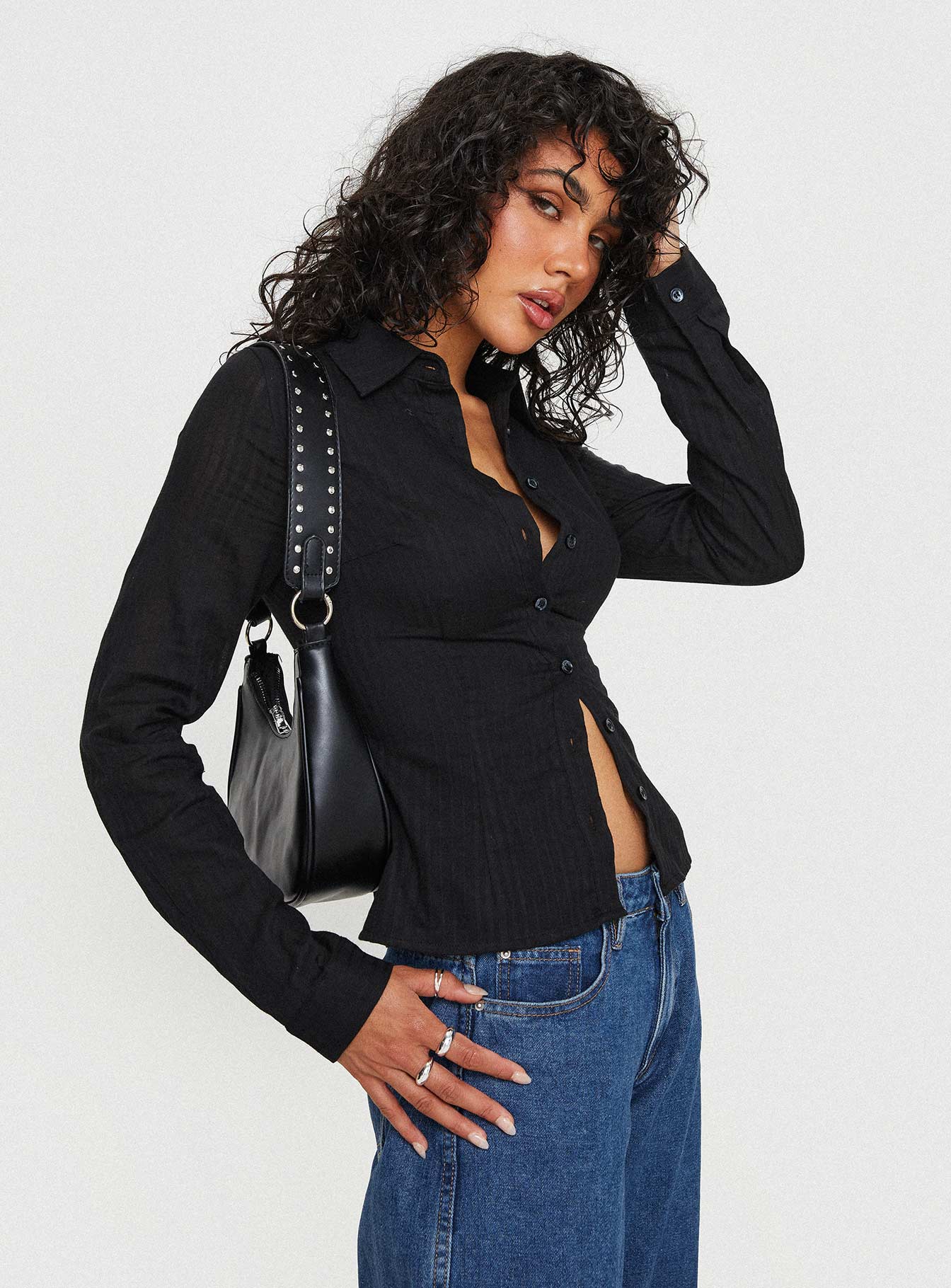 Fogler Shirt Black - women's shirt by Ellevoria - view 8