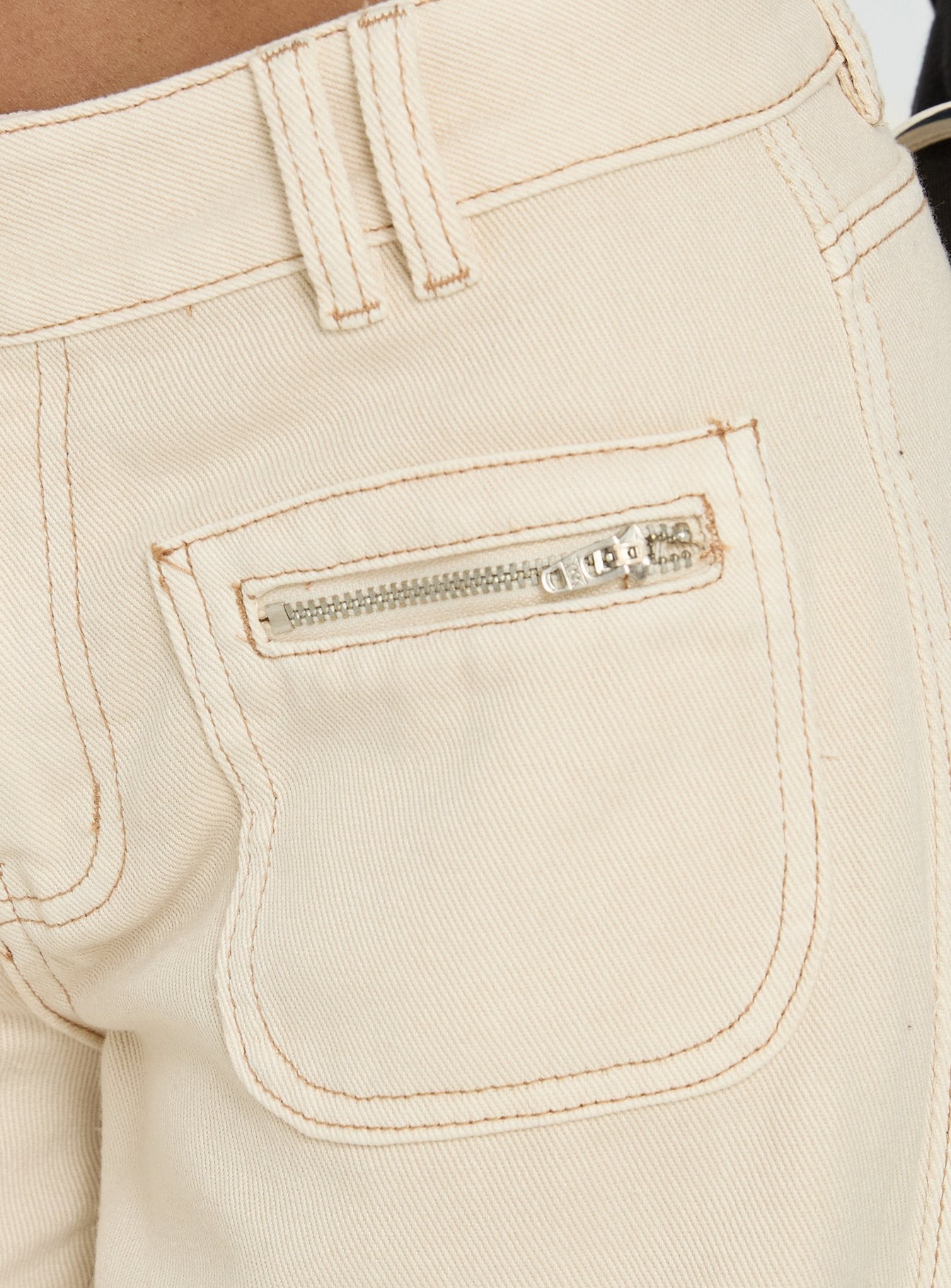 Lifetimes Mid Rise Wide Leg Cargo Jeans Cream women's denim jeans by Ellevoria