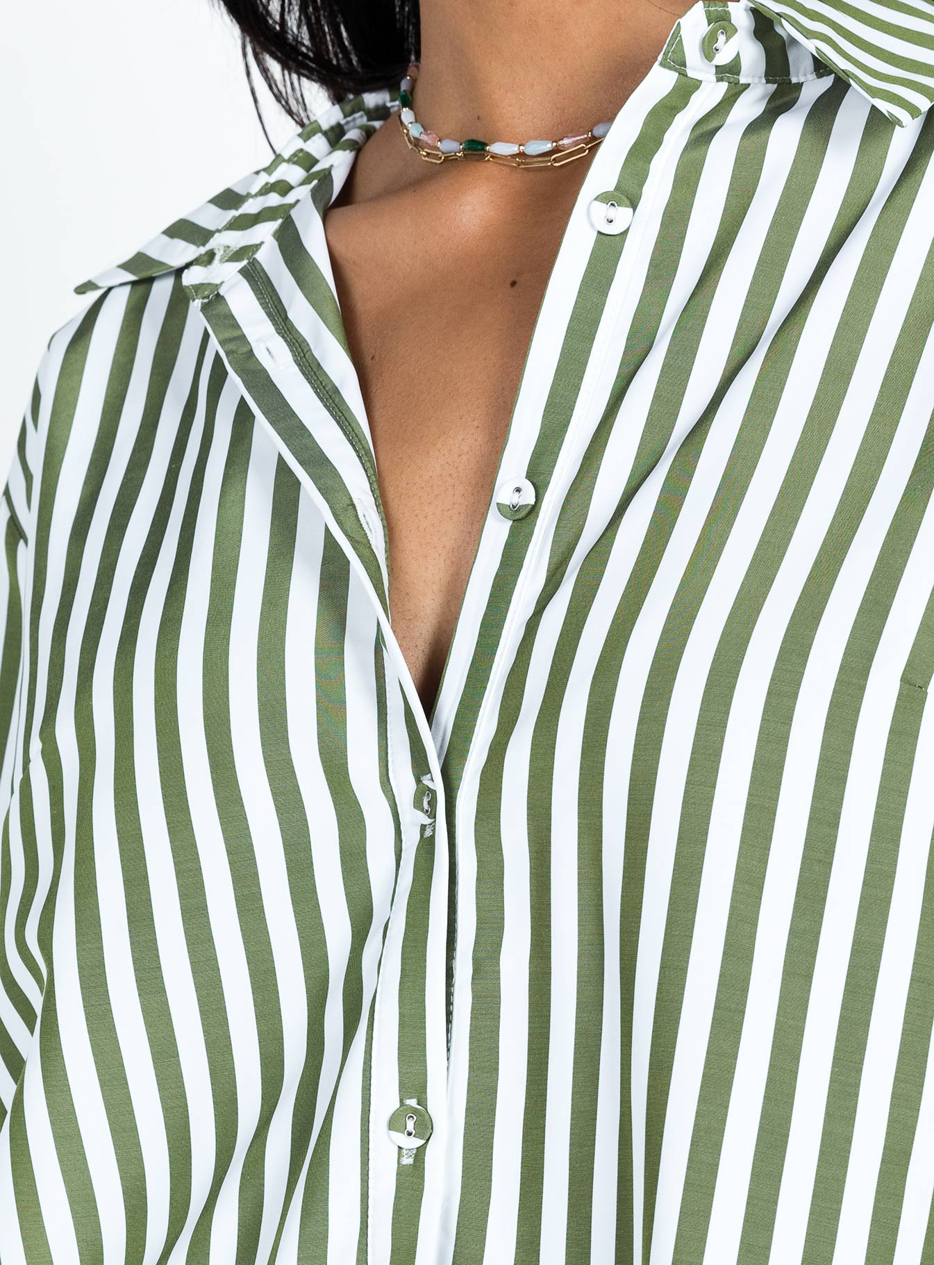 Chloe Set Dark Green - women's shirt by Ellevoria - view 8