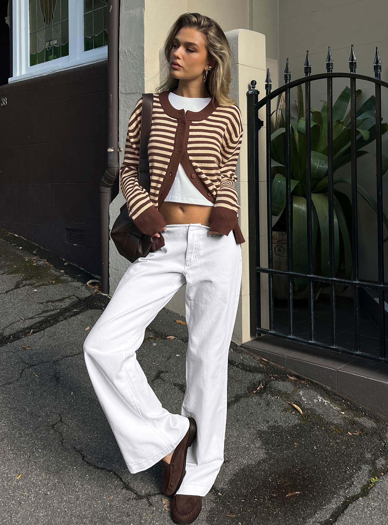 Buenos No Waist Low Rise Straight Leg Jeans White women's denim jeans by Ellevoria