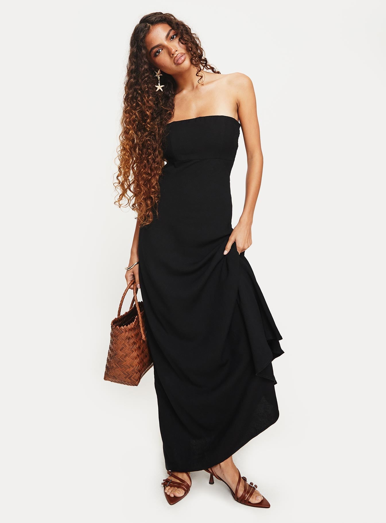 Yahir Strapless Maxi Dress Black - women's maxi dress by Ellevoria - view 7