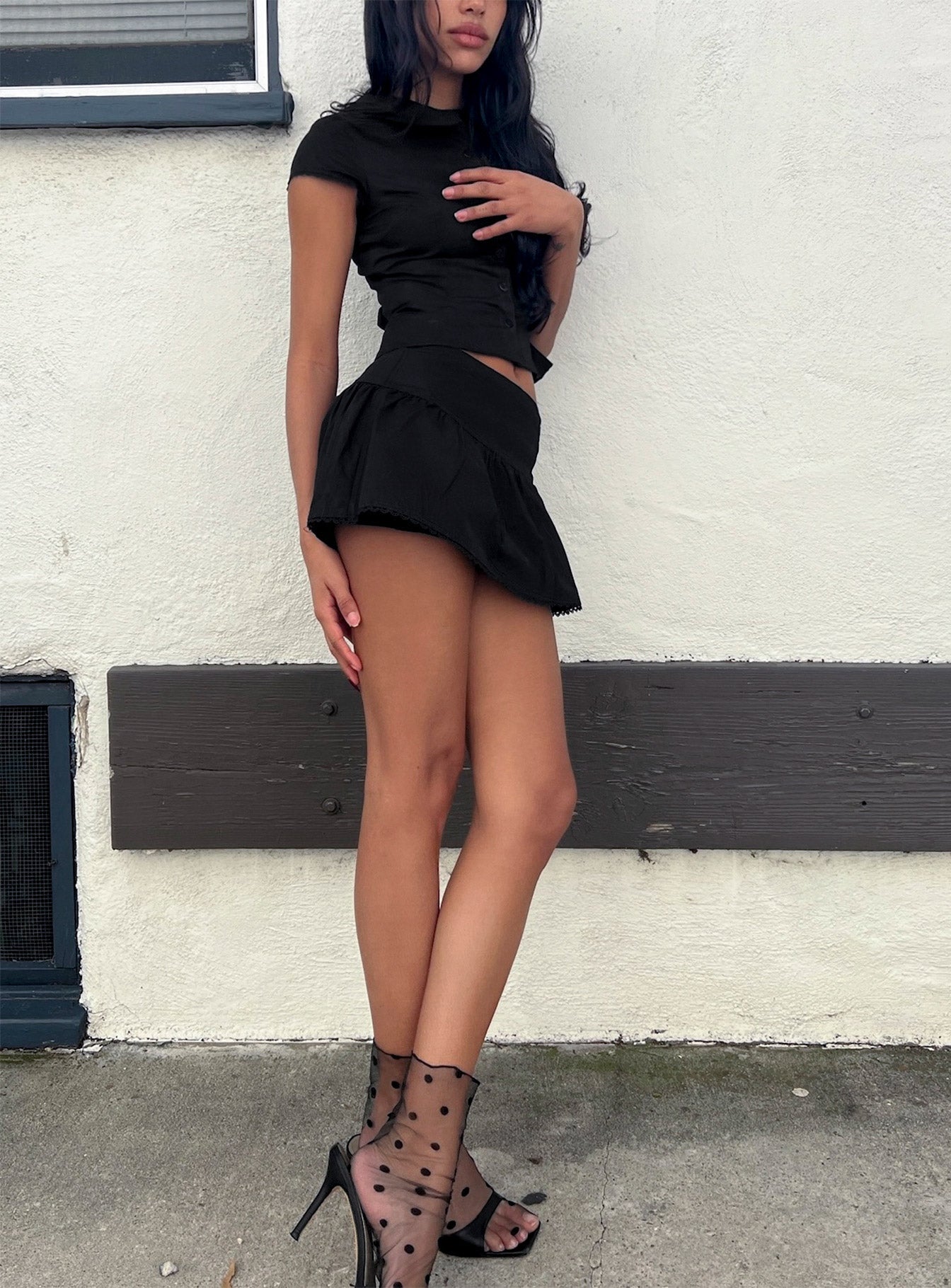 Sweet Treat Button Up Set Black women's two piece set by Ellevoria
