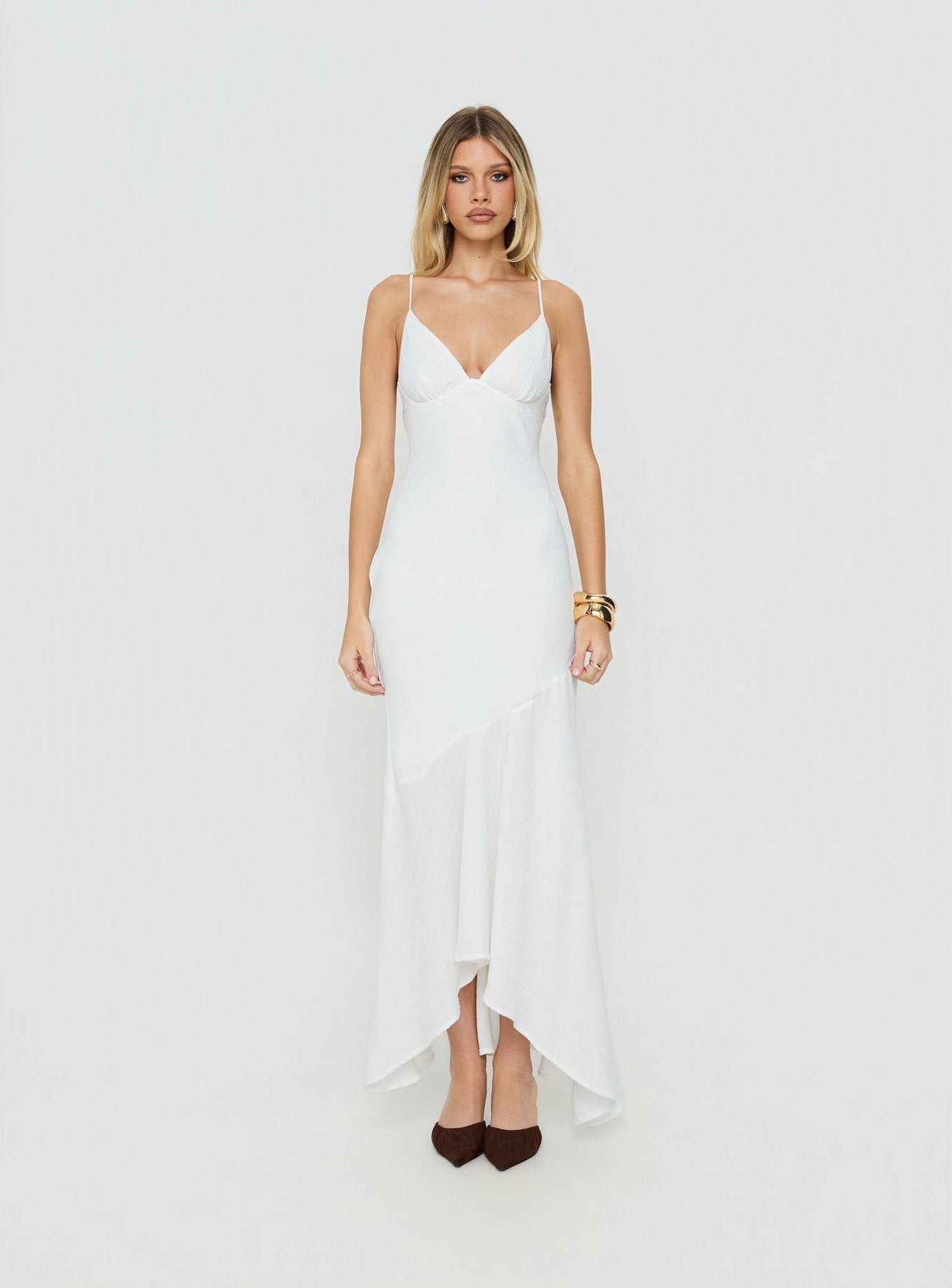 Makaia Balconette Maxi Dress White - women's maxi dress by Ellevoria - view 8