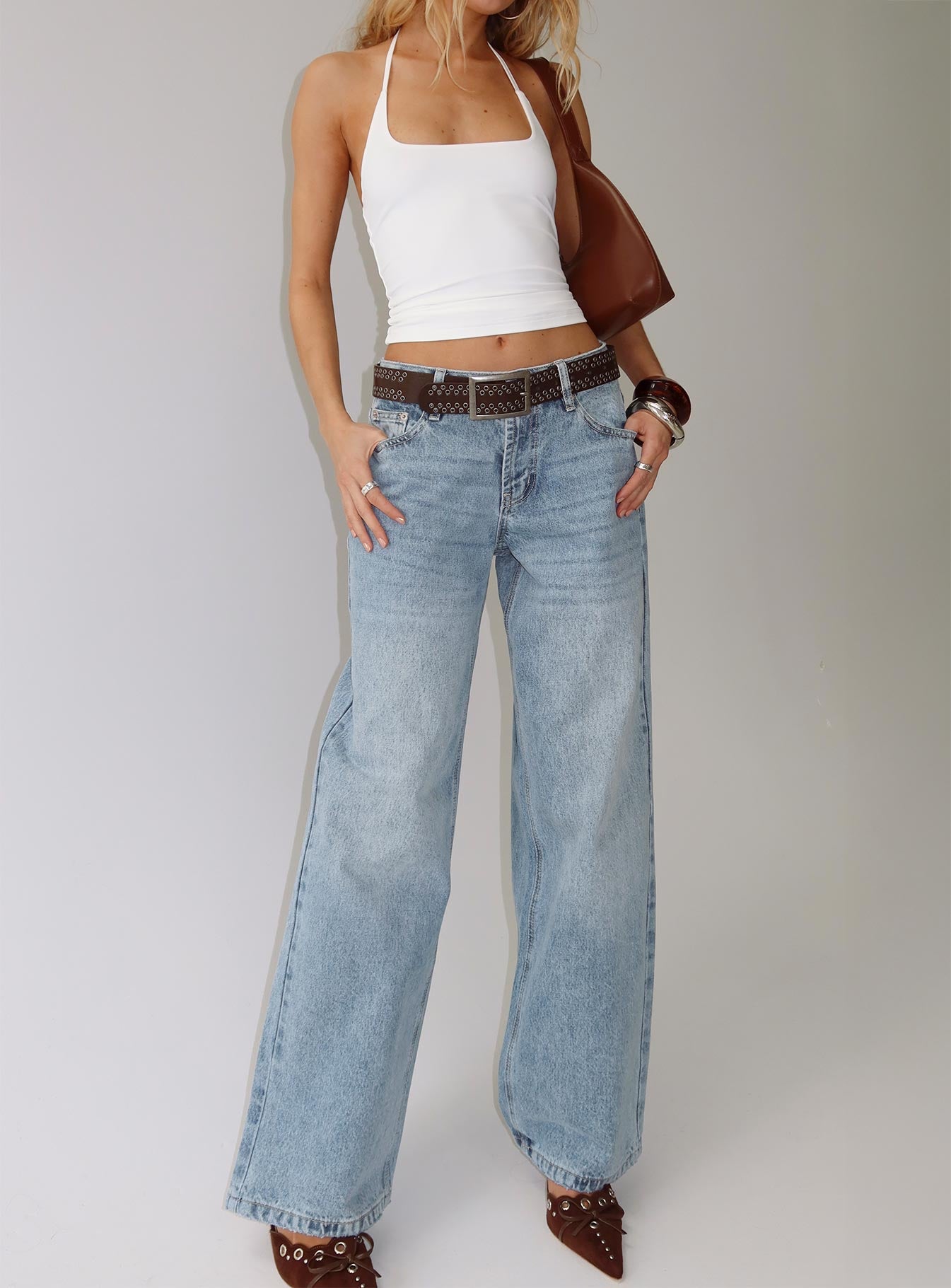 Serenitia Mid Rise Straight Leg Jeans Light Wash women's denim jeans by Ellevoria