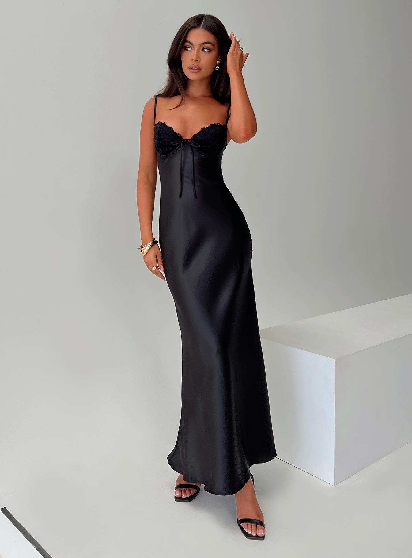 Fadyen Bias Cut Maxi Dress Black - women's maxi dress by Ellevoria - view 9
