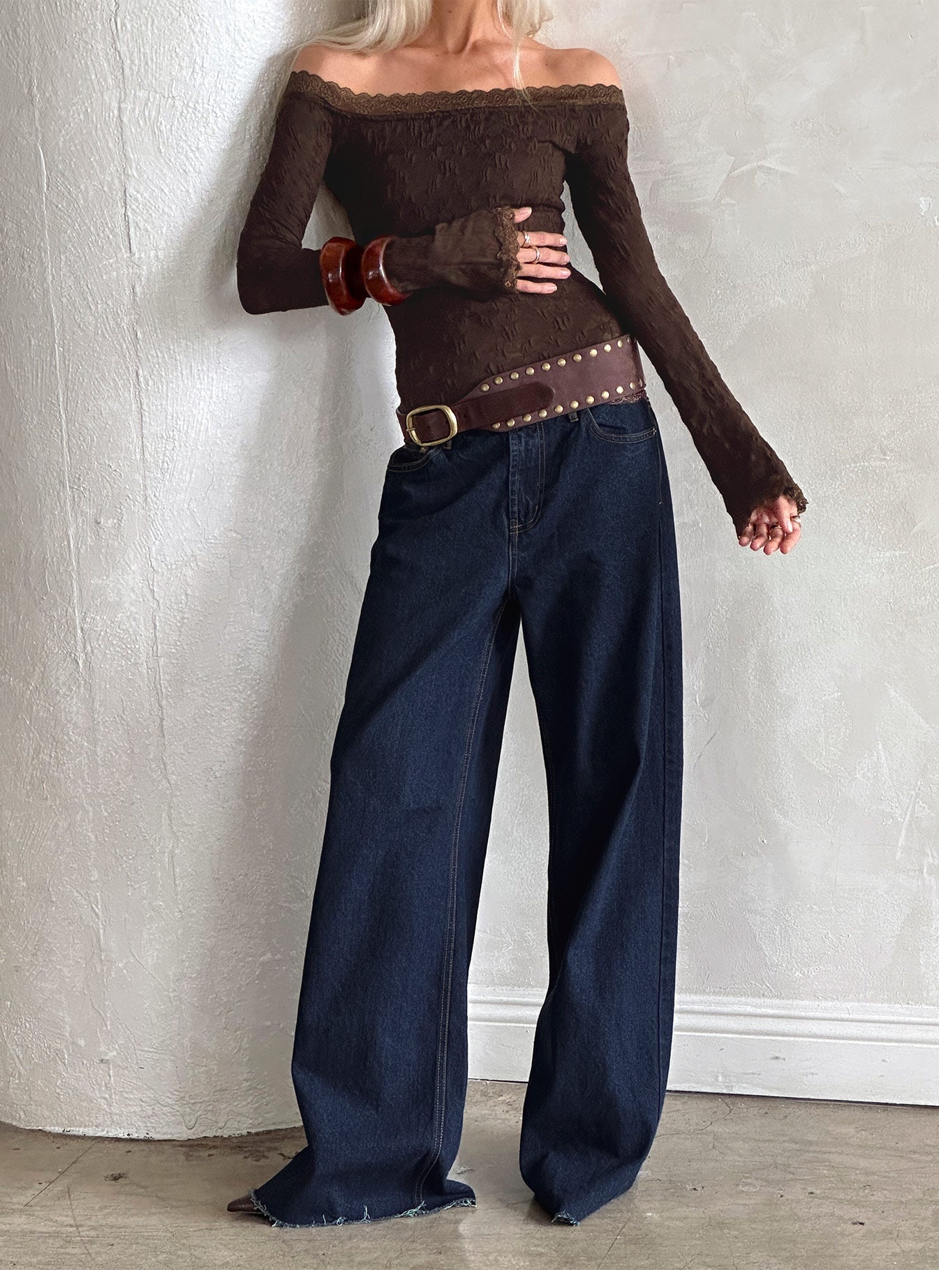 Darla Low Rise Straight Leg Jean Dark Blue Wash women's denim jeans by Ellevoria