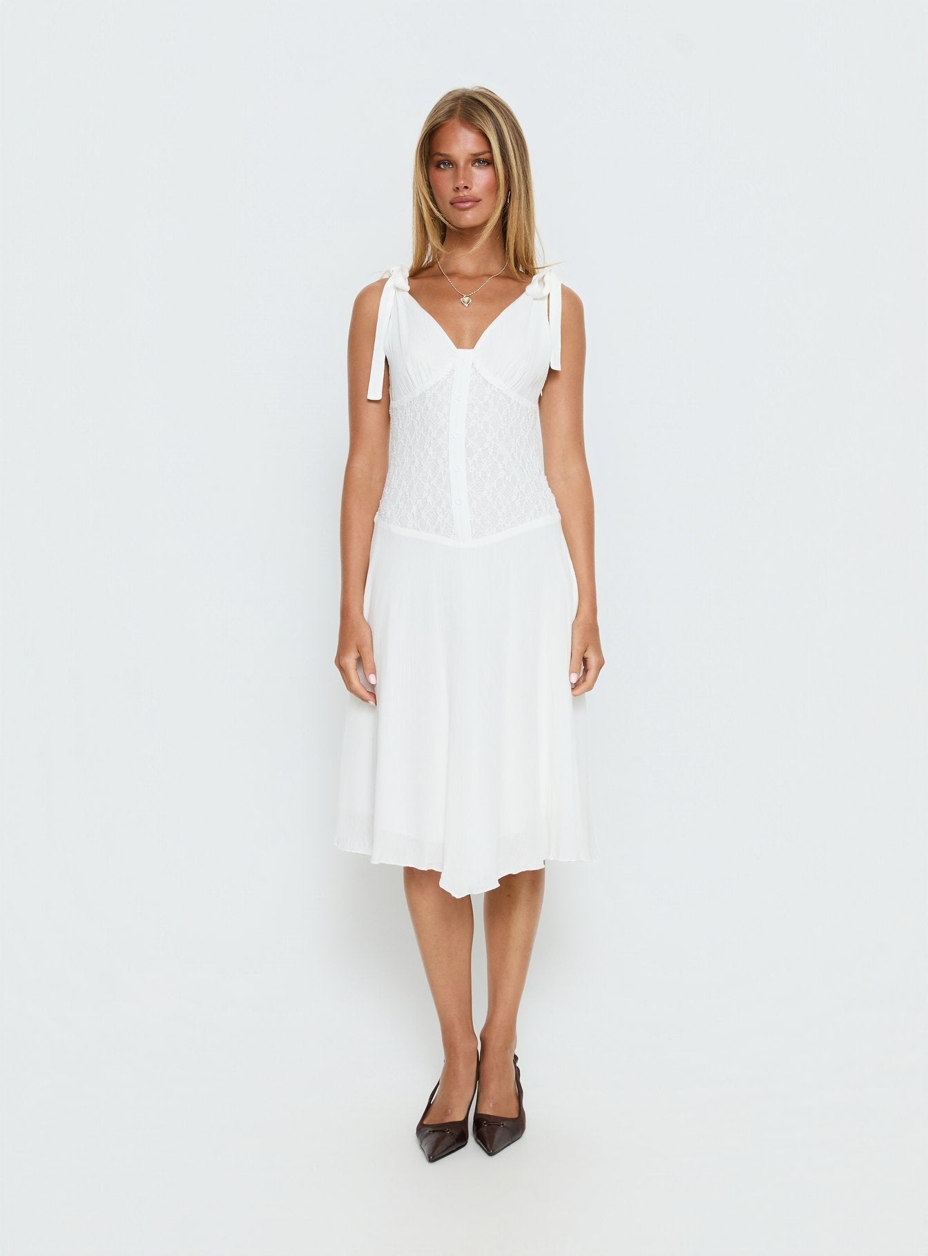 Danira Midi Dress White - women's midi dress by Ellevoria - view 9