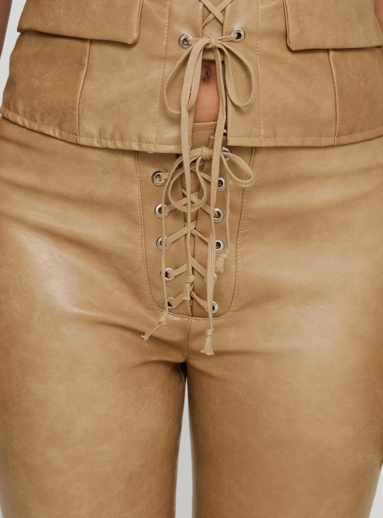 Roddie Lace Up Pants Brown women's pant set by Ellevoria