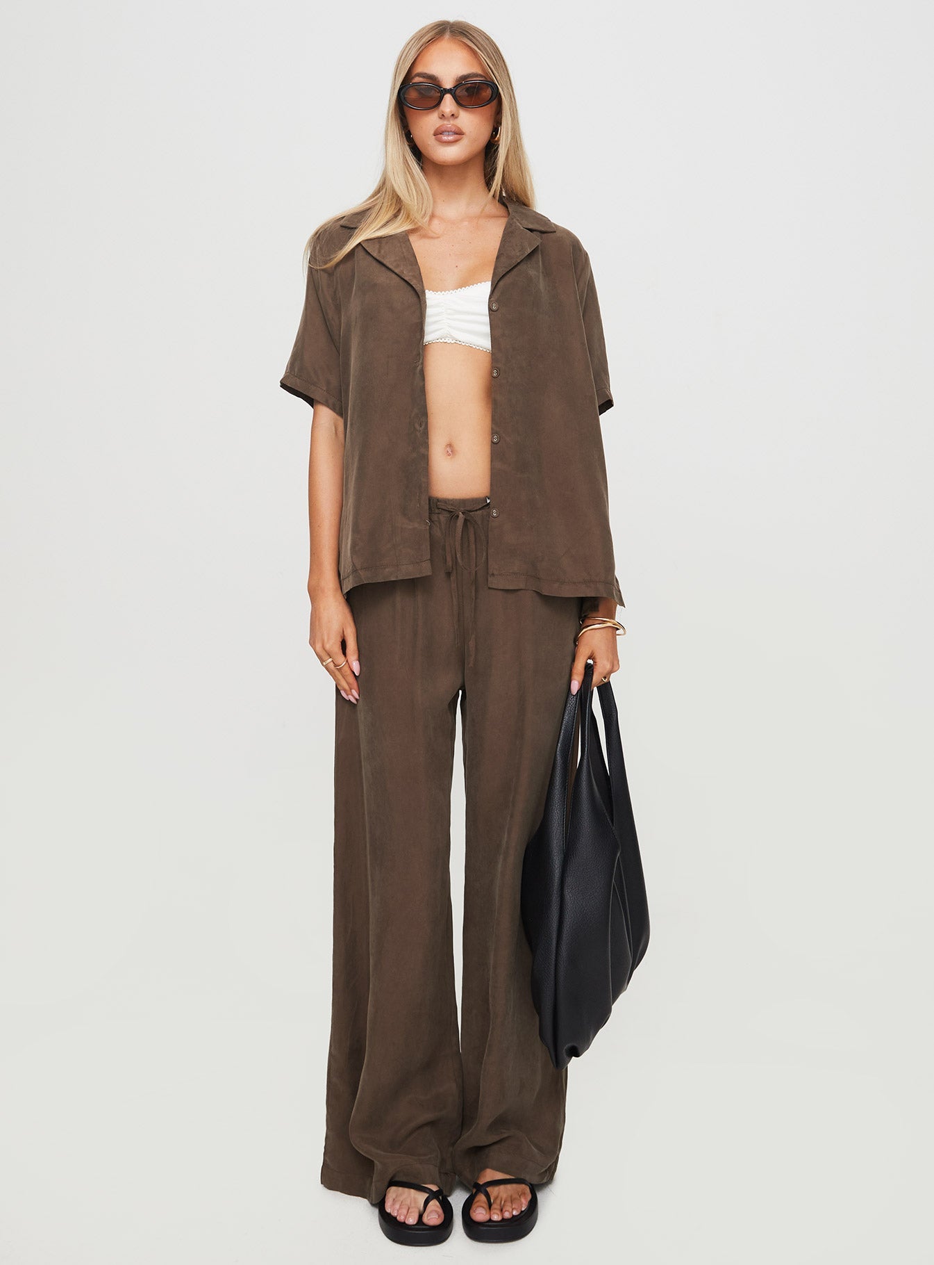 Mahlab Pants Chocoloate women's pant set by Ellevoria