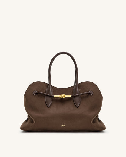 Adele Metal Rope Knot Tote Bag - Mocha Brown