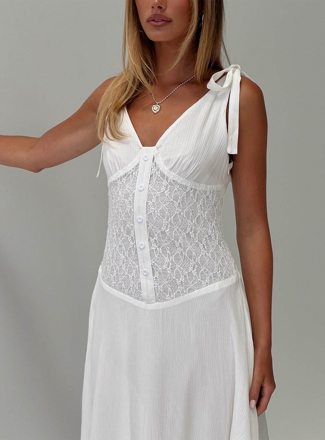 Danira Midi Dress White - women's midi dress by Ellevoria - view 10