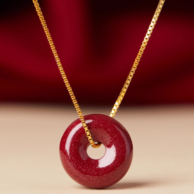 24K Gold Cinnabar Guardian Vortex Pendant