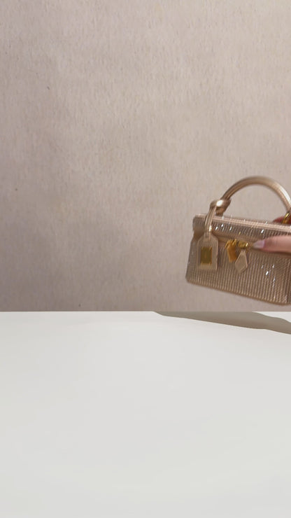 Cleo Box Shape Top Handle Bag - Brown