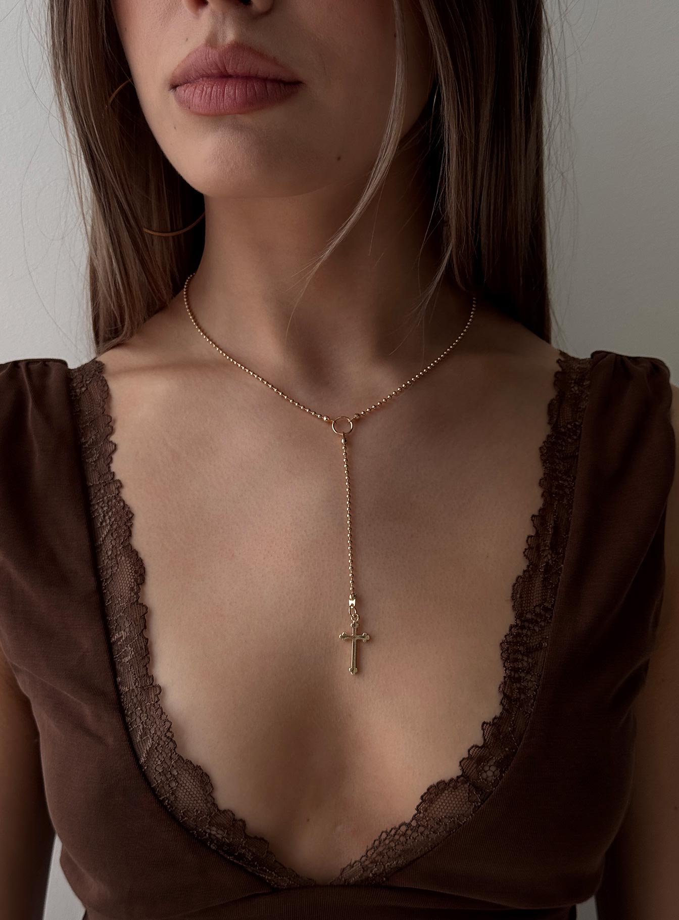 Arienne Y Necklace Gold women's necklace by Ellevoria