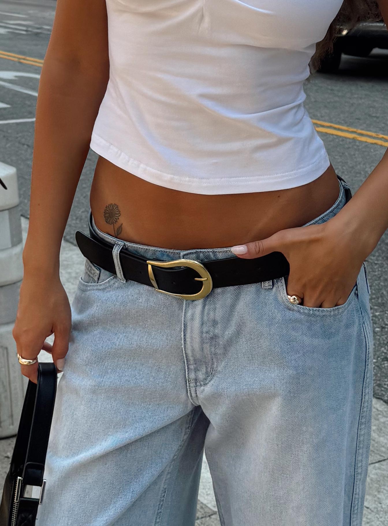 Breslin Belt Black women's belt by Ellevoria