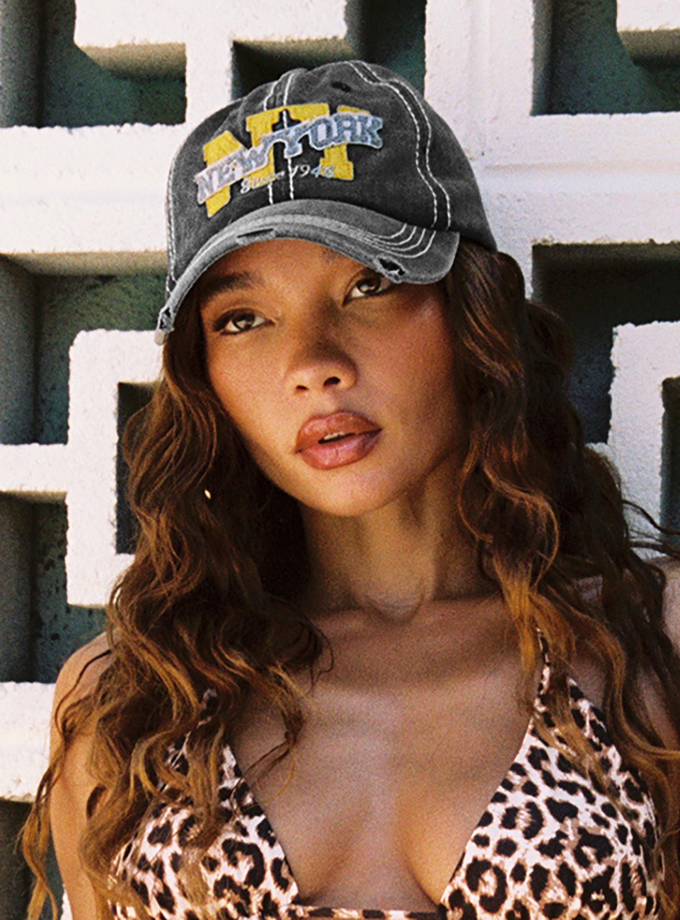 Back To Back Distressed Cap Black women's accessory by Ellevoria