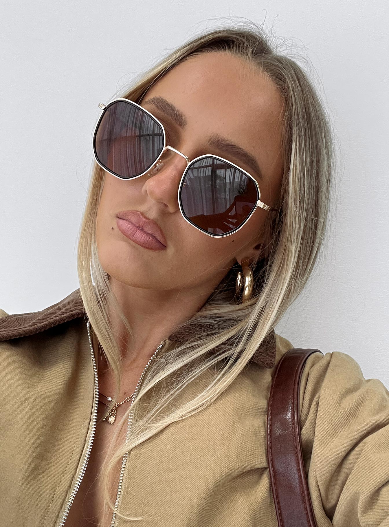 Blade Sunglasses Brown women's sunglasses by Ellevoria