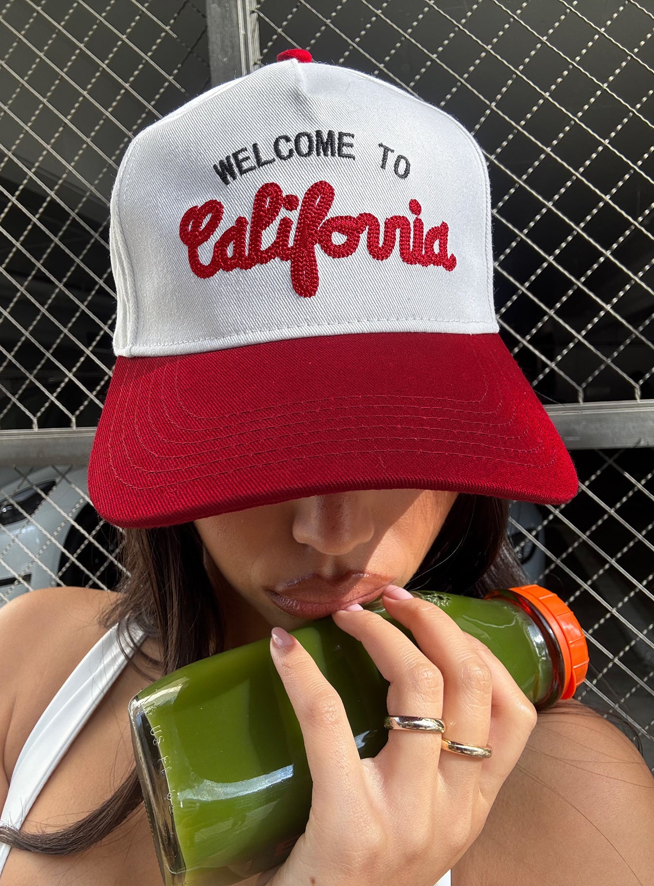 California Trucker Hat Red / White women's accessory by Ellevoria