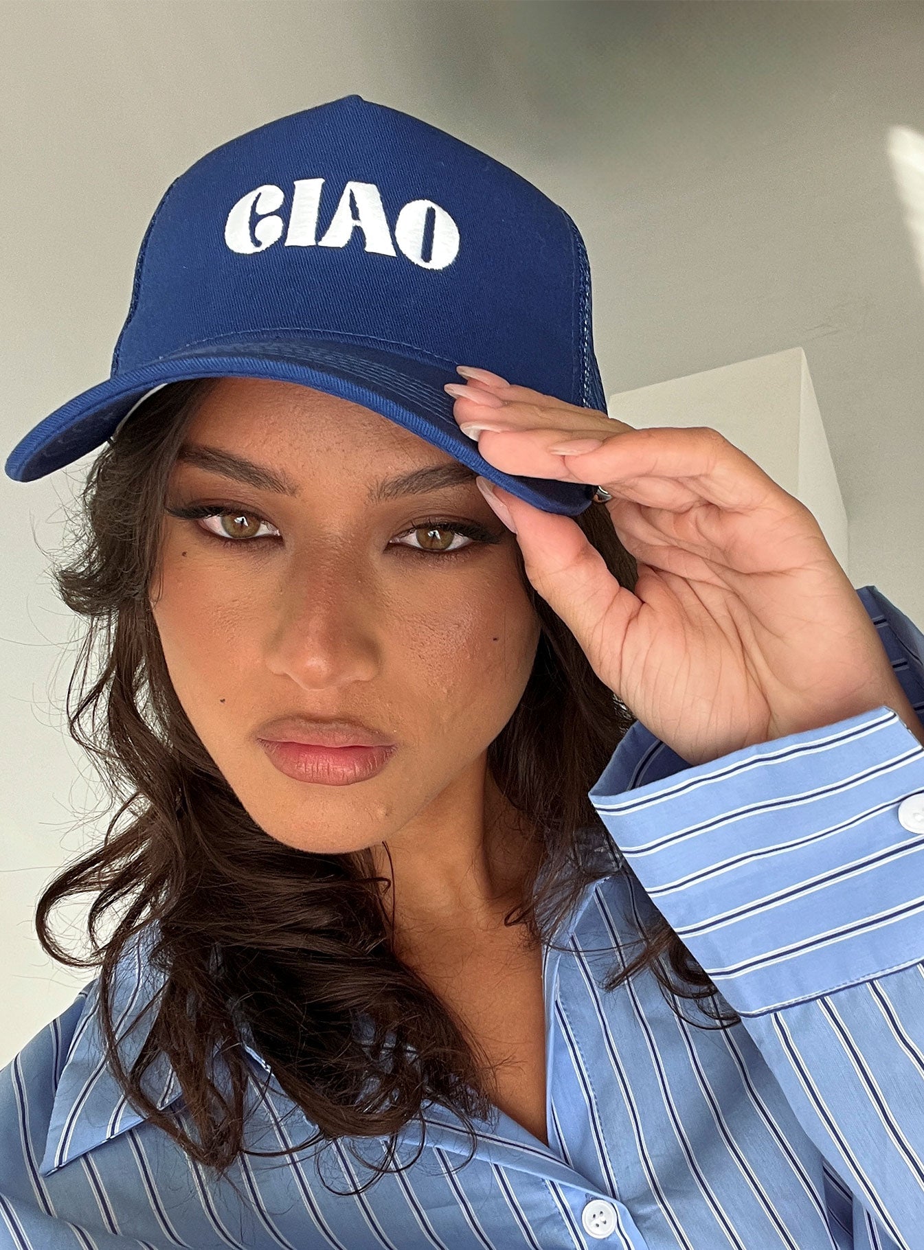 Ciao Trucker Hat Blue / White women's accessory by Ellevoria