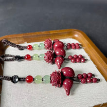 Lotus & Gourd Cinnabar Car Charm