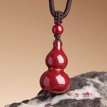Cinnabar Gourd Pendant Necklace