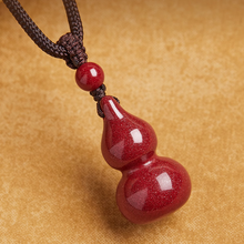 Cinnabar Gourd Pendant Necklace
