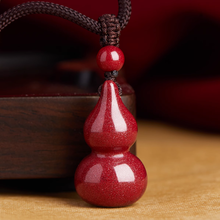Cinnabar Gourd Pendant Necklace